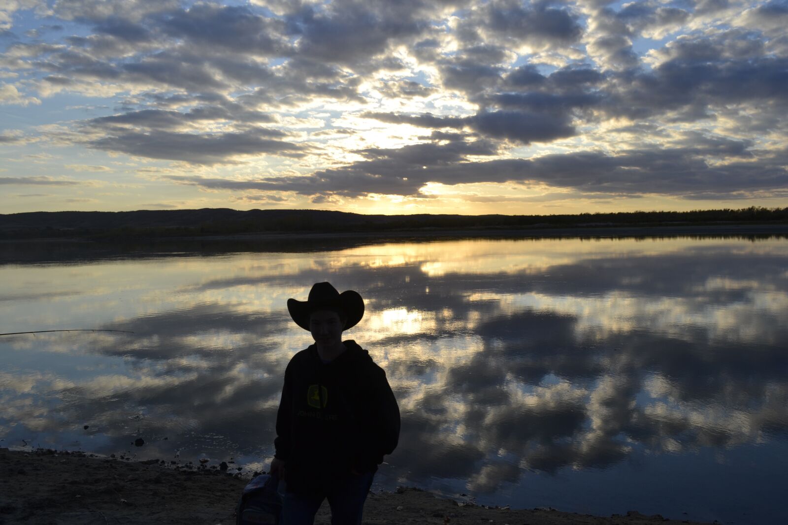 Nikon D3100 sample photo. River, sunset, cowboy photography