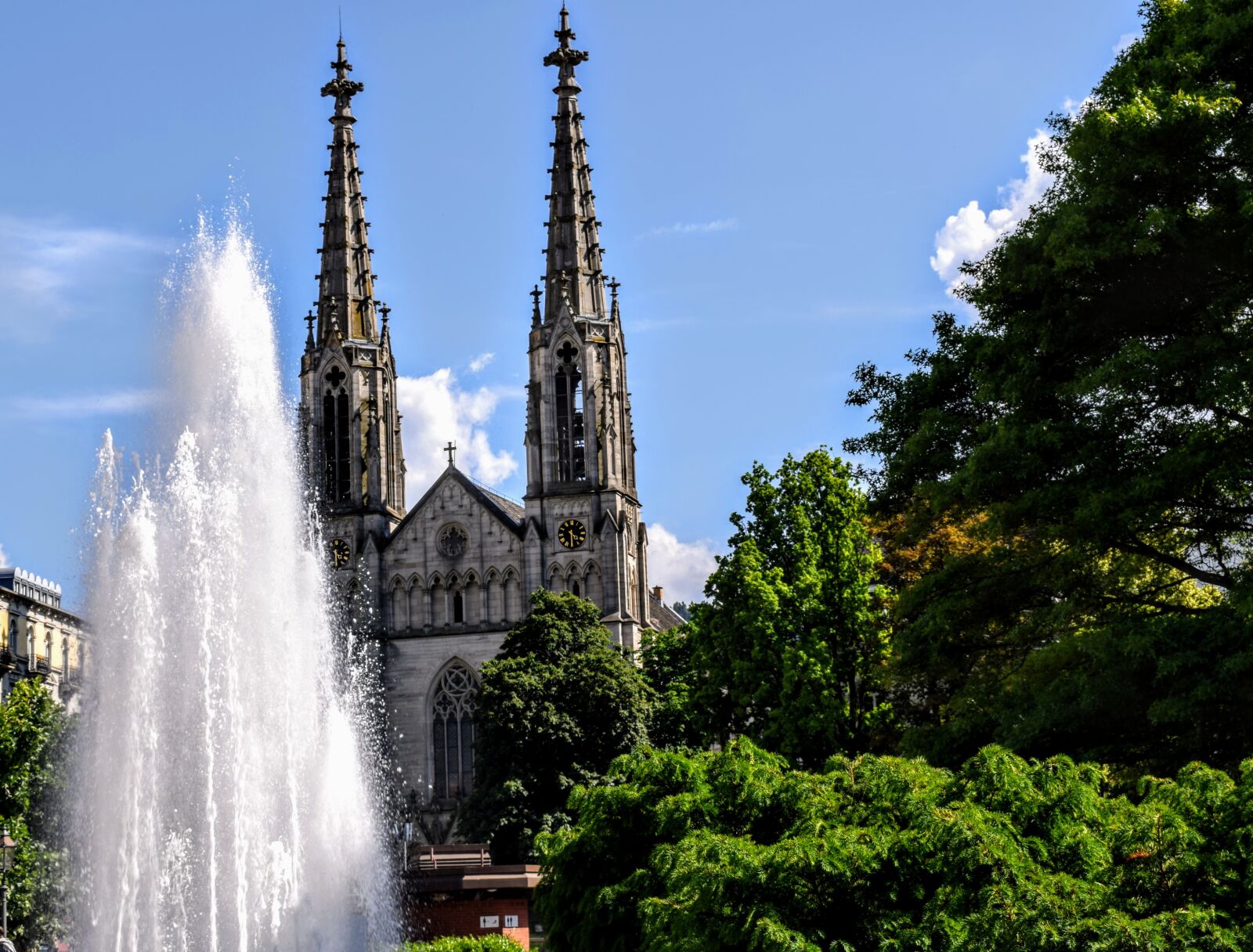 Nikon D5300 sample photo. Church, summer, water fountain photography