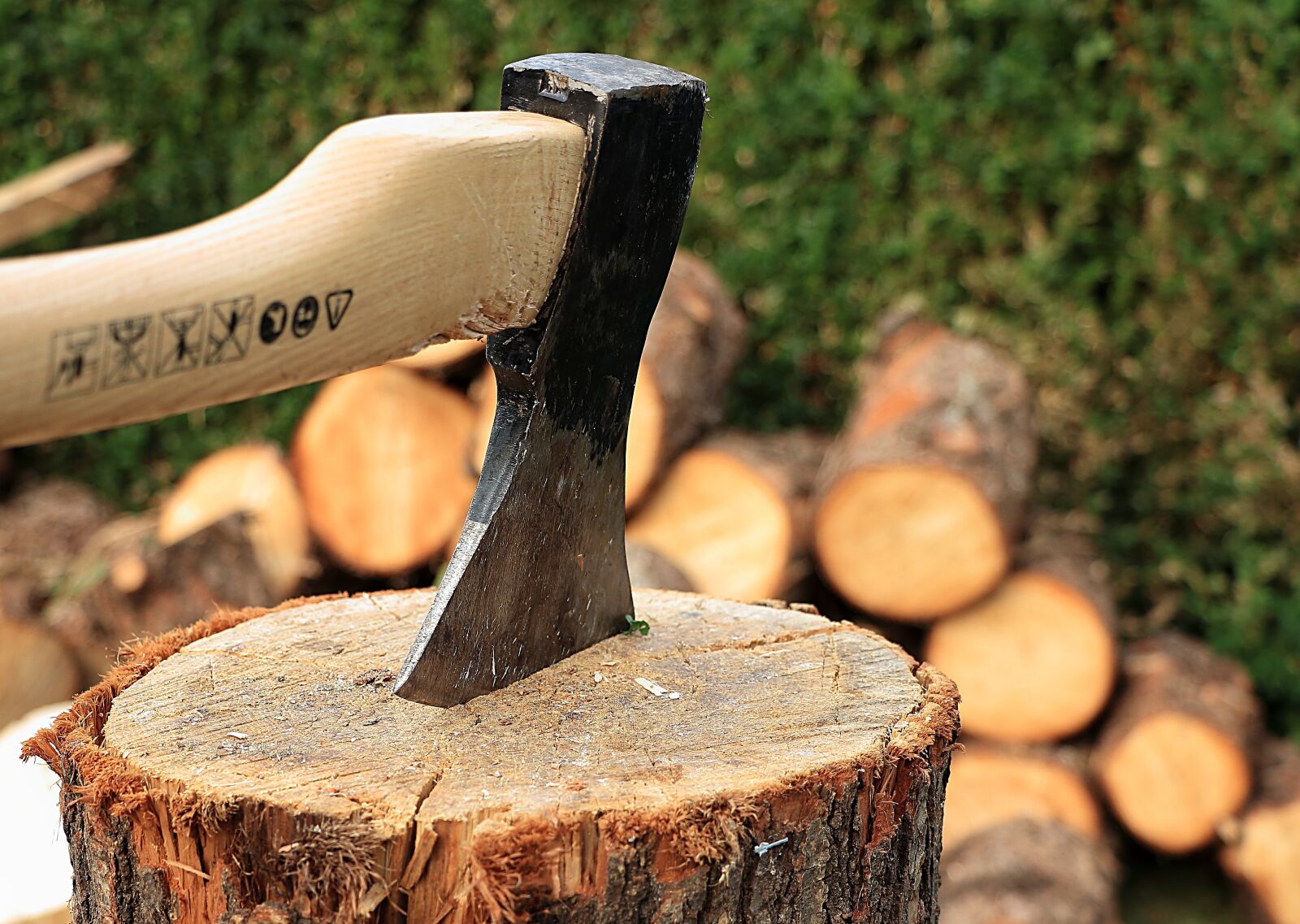 Canon EOS 700D (EOS Rebel T5i / EOS Kiss X7i) sample photo. Axe, wooden block, wood photography