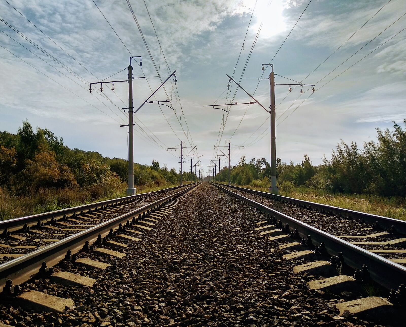 Xiaomi Mi A1 sample photo. Symmetry, railway, rails photography