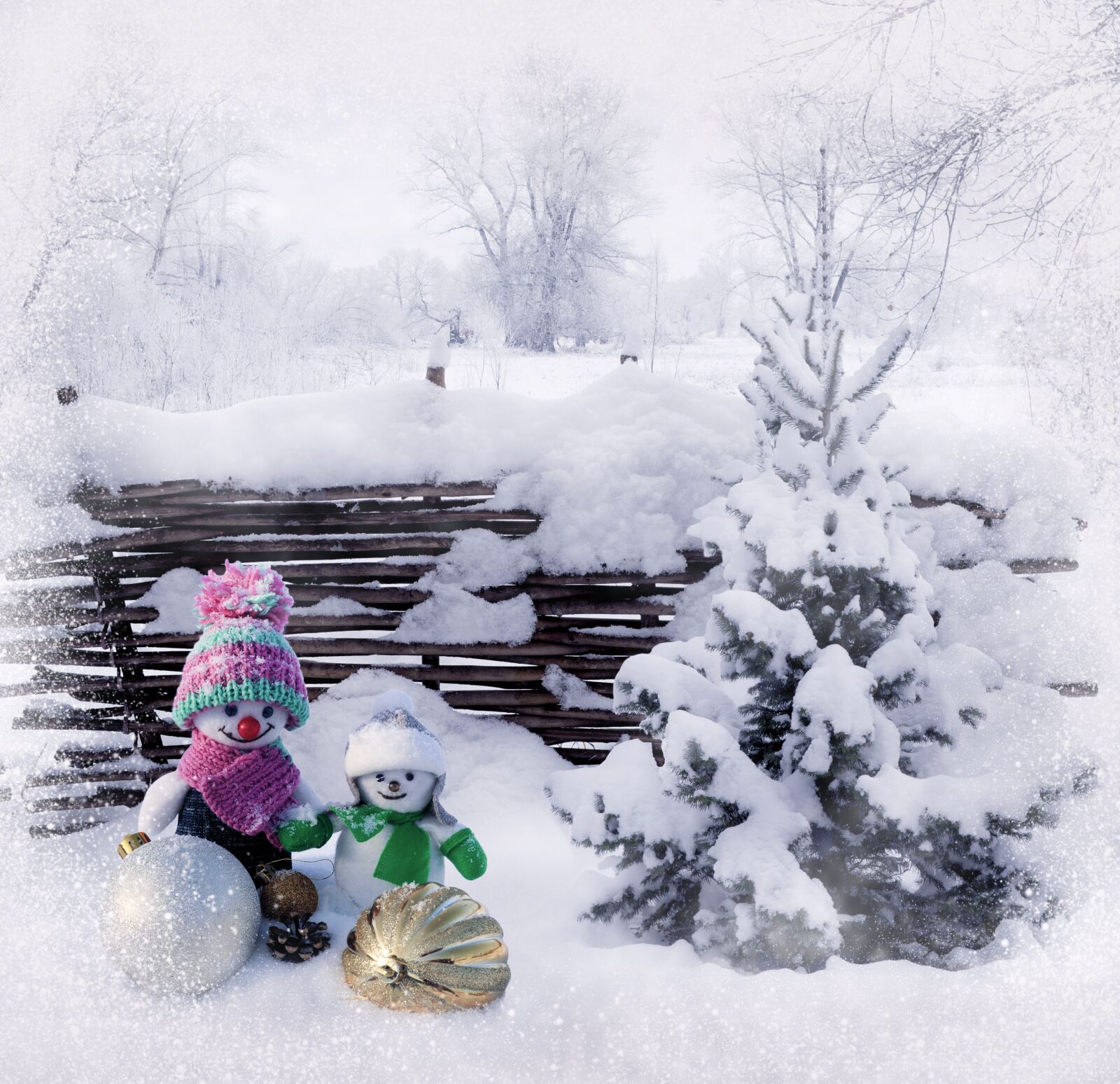 Nikon D5000 sample photo. Snowmen, snow, winter photography