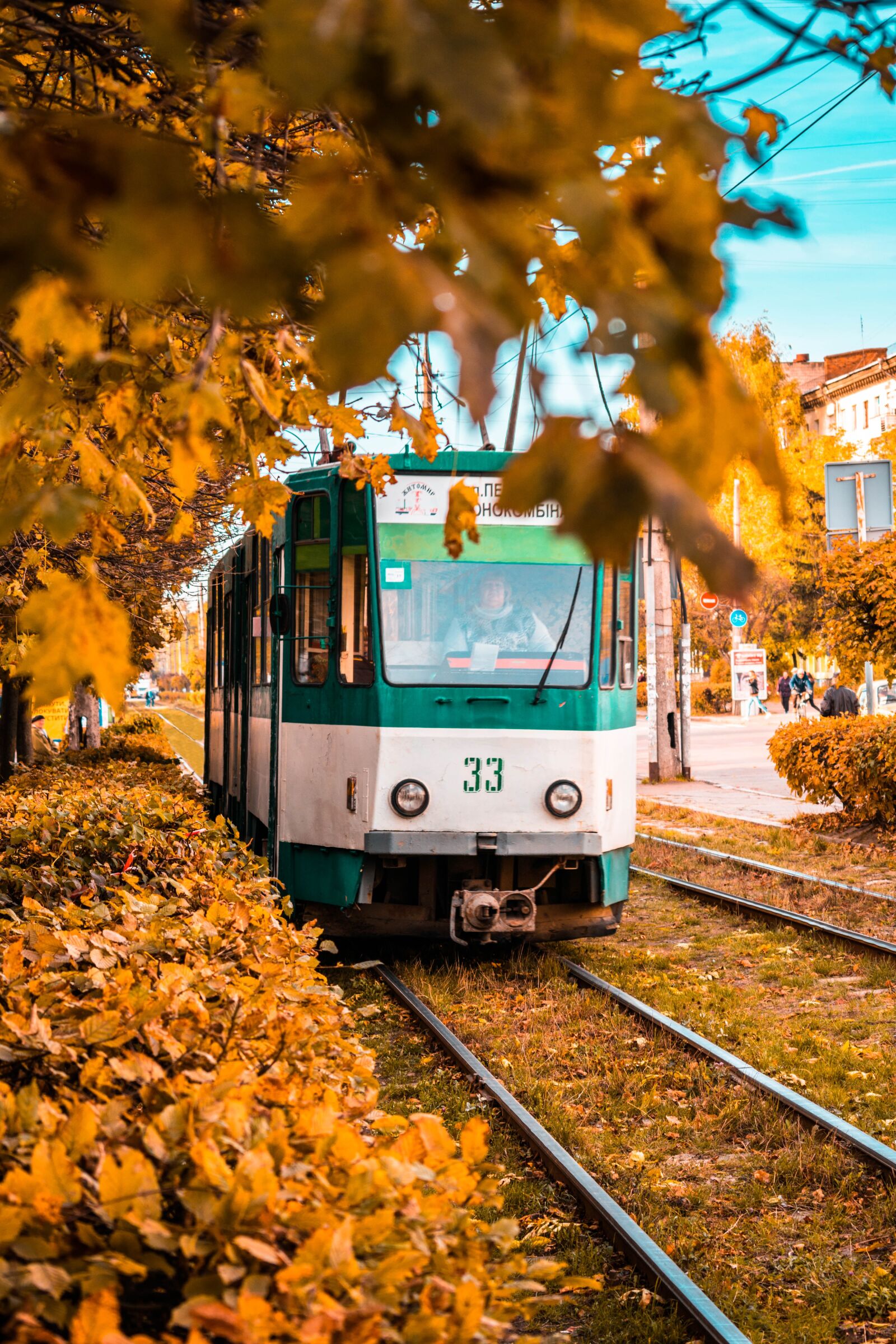 Nikon D3300 sample photo. Tram, autumn, ukraine photography