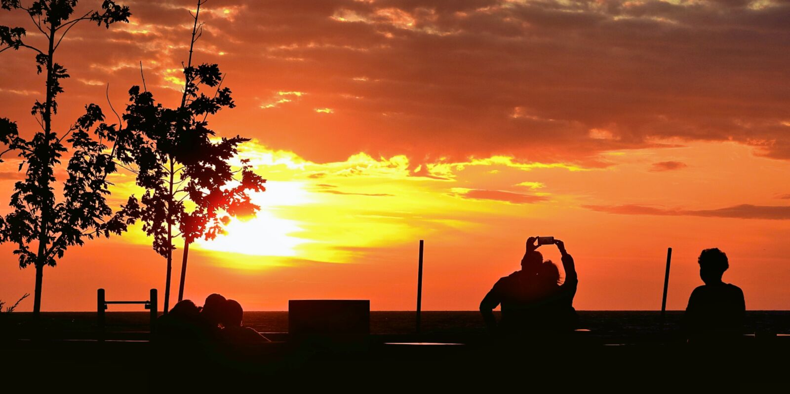 Nikon Coolpix P900 sample photo. Sunset, people doing pictures photography