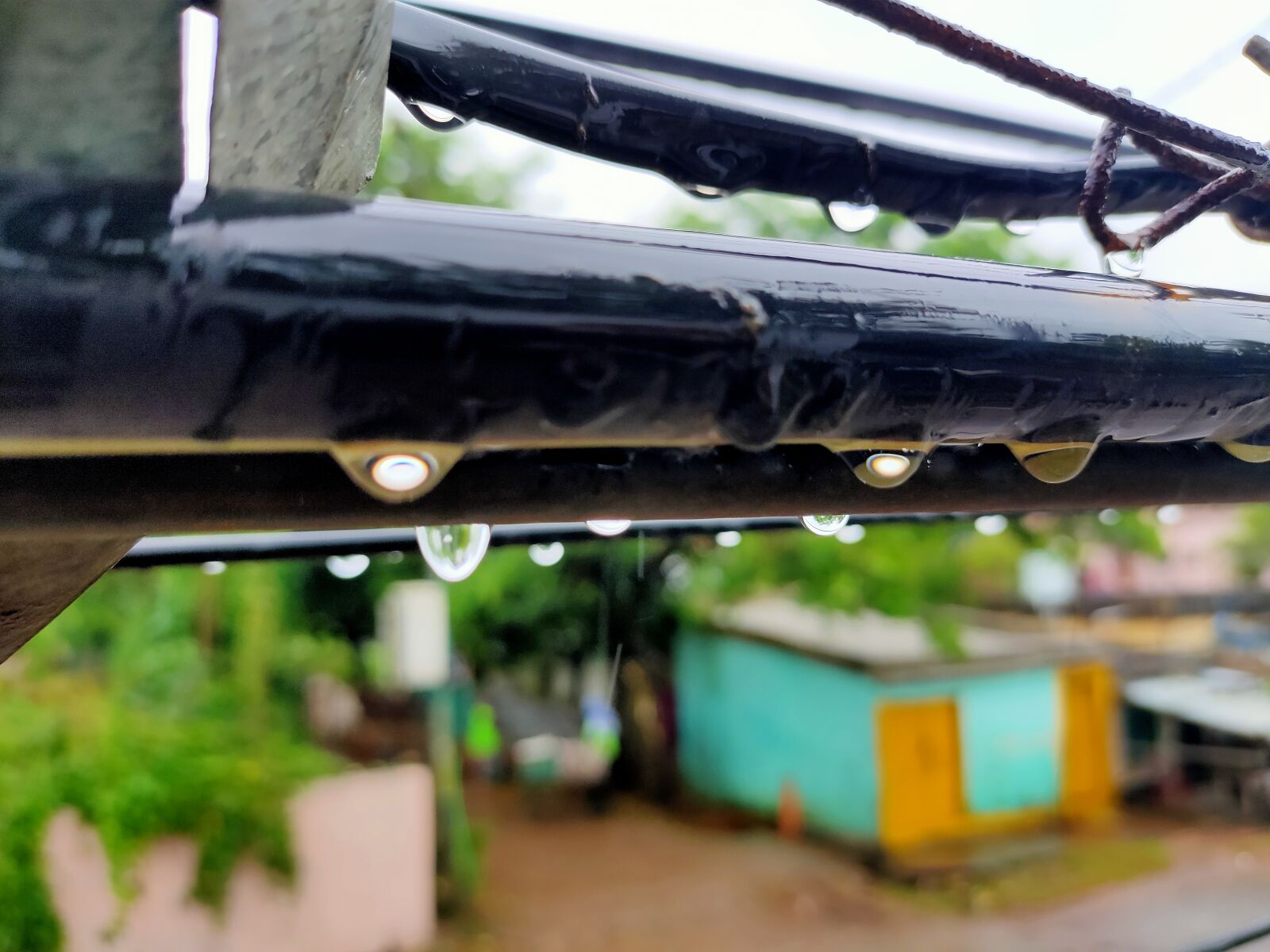 Realme 5 PRO sample photo. Rain, cable, wet photography