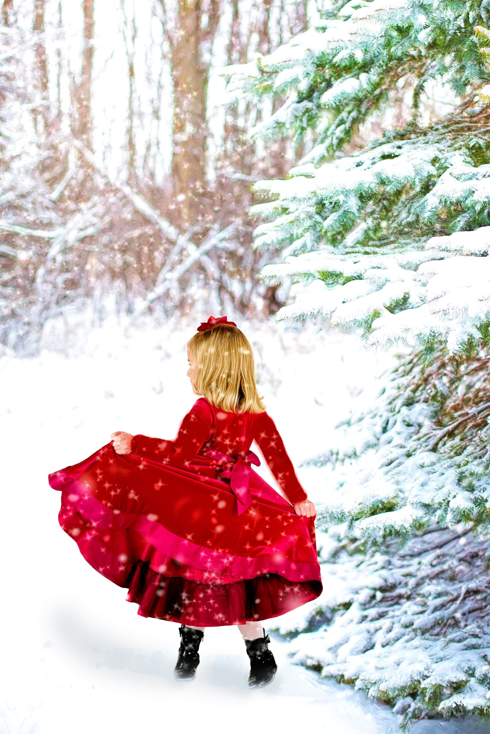 Canon EF 50mm F1.4 USM sample photo. Christmas, little girl, red photography