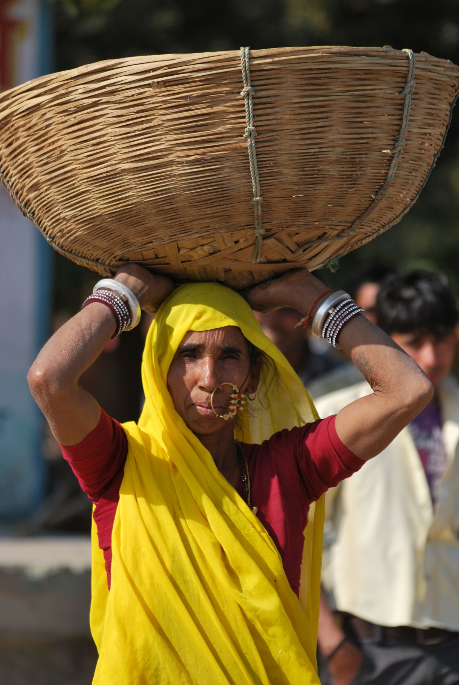 Nikon D60 sample photo. Villager, woman, basket photography