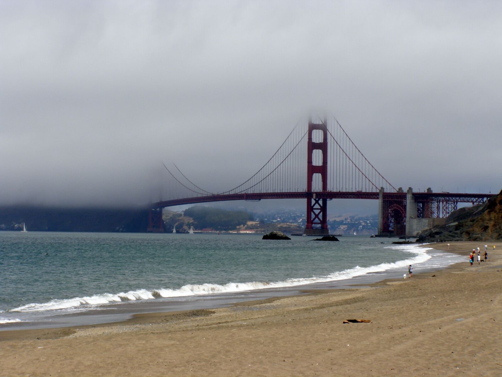 Olympus SP510UZ sample photo. Golden gate bridge, fog photography