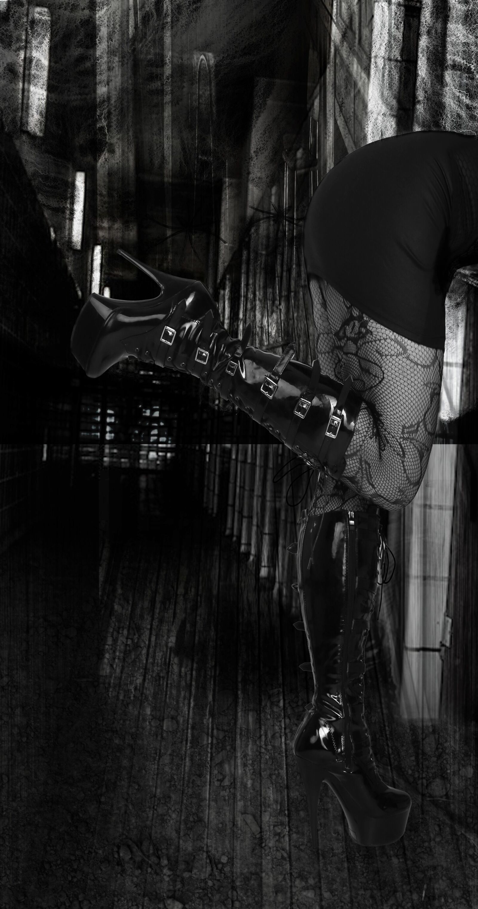 Canon EOS 6D + Canon EF 24-105mm F4L IS USM sample photo. Boots, dark art, legs photography
