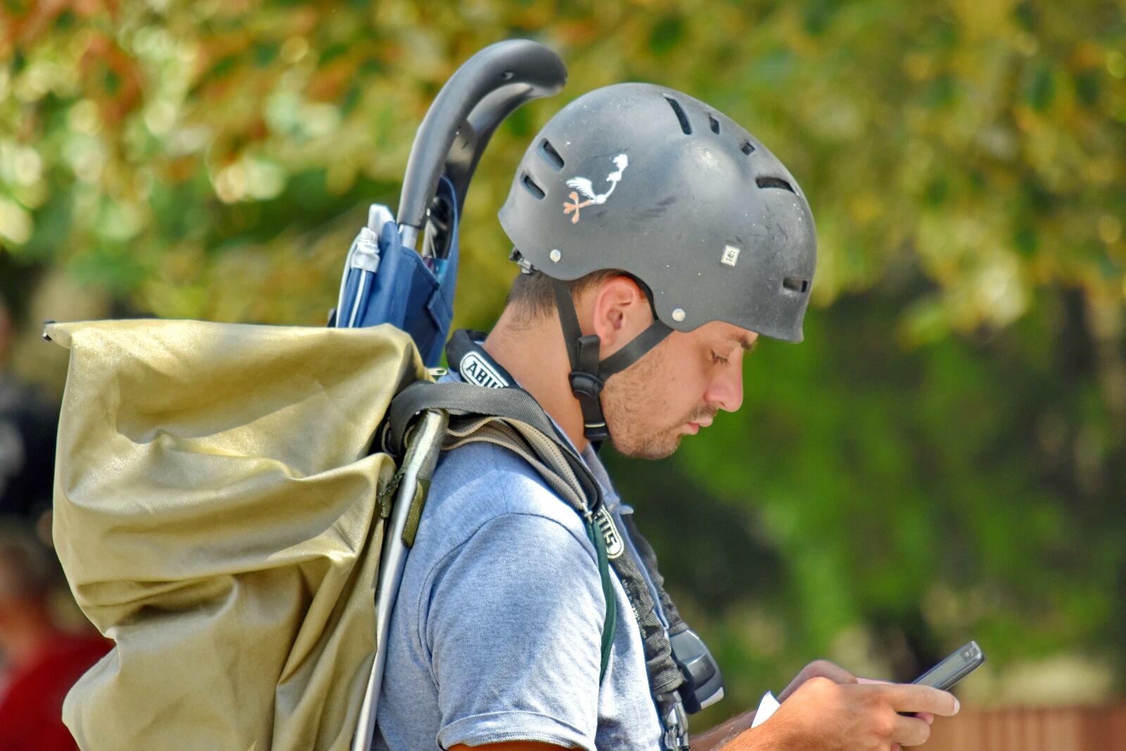 Nikon D5500 sample photo. Backpacker, helmet, man, portrait photography