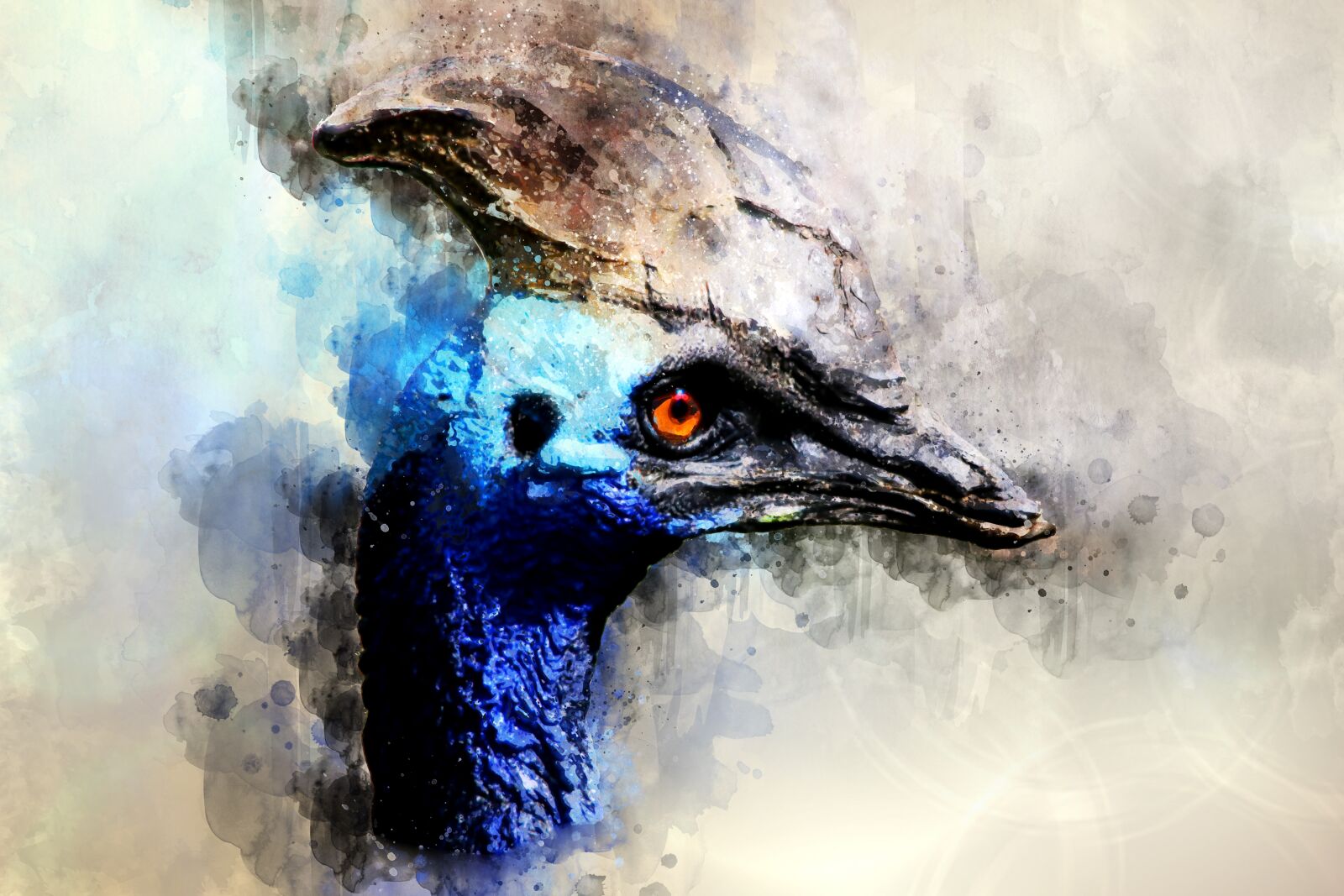 Canon EOS 750D (EOS Rebel T6i / EOS Kiss X8i) sample photo. Bird, blue bird, watercolor photography