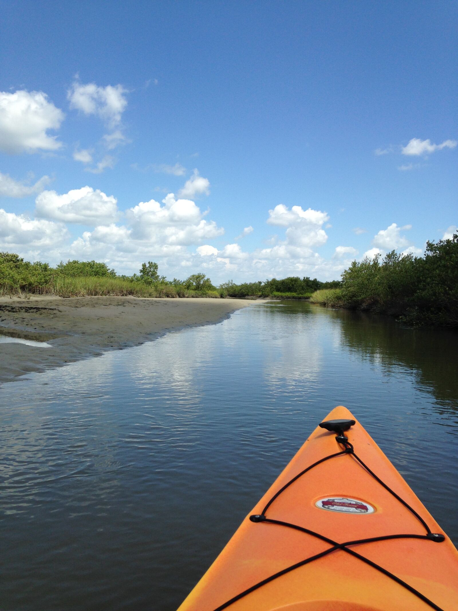 iPhone 5c back camera 4.12mm f/2.4 sample photo. Kayaking, clouds, river photography