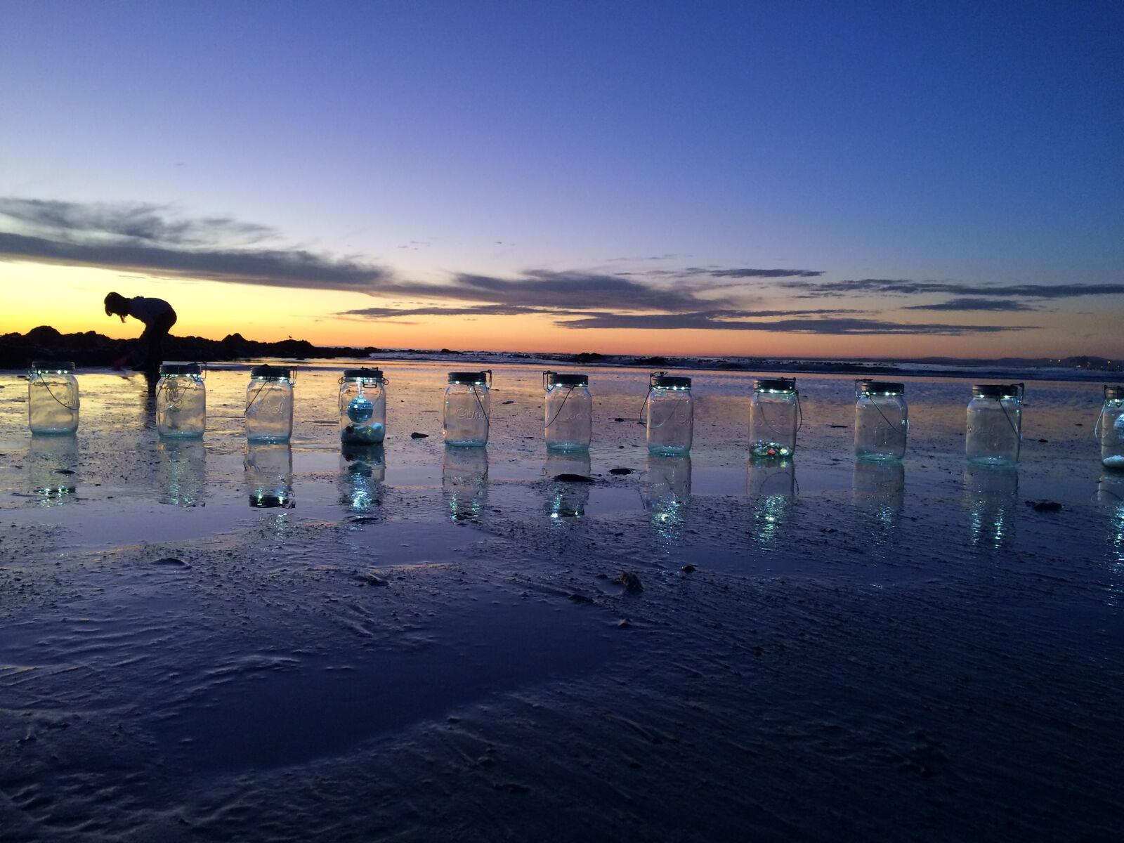 iPhone 5s back camera 4.15mm f/2.2 sample photo. Sunset, lanterns, beach photography