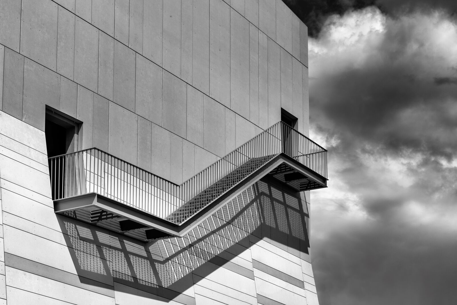 Tamron SP 24-70mm F2.8 Di VC USD sample photo. Stairs, black and white photography