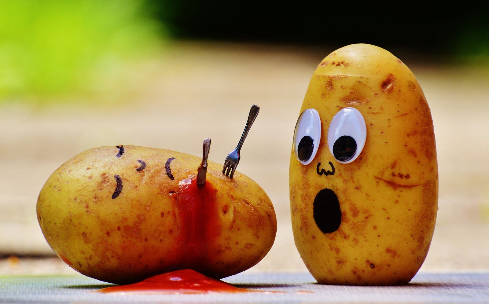 Nikon D3200 sample photo. Potatoes, ketchup, murder photography