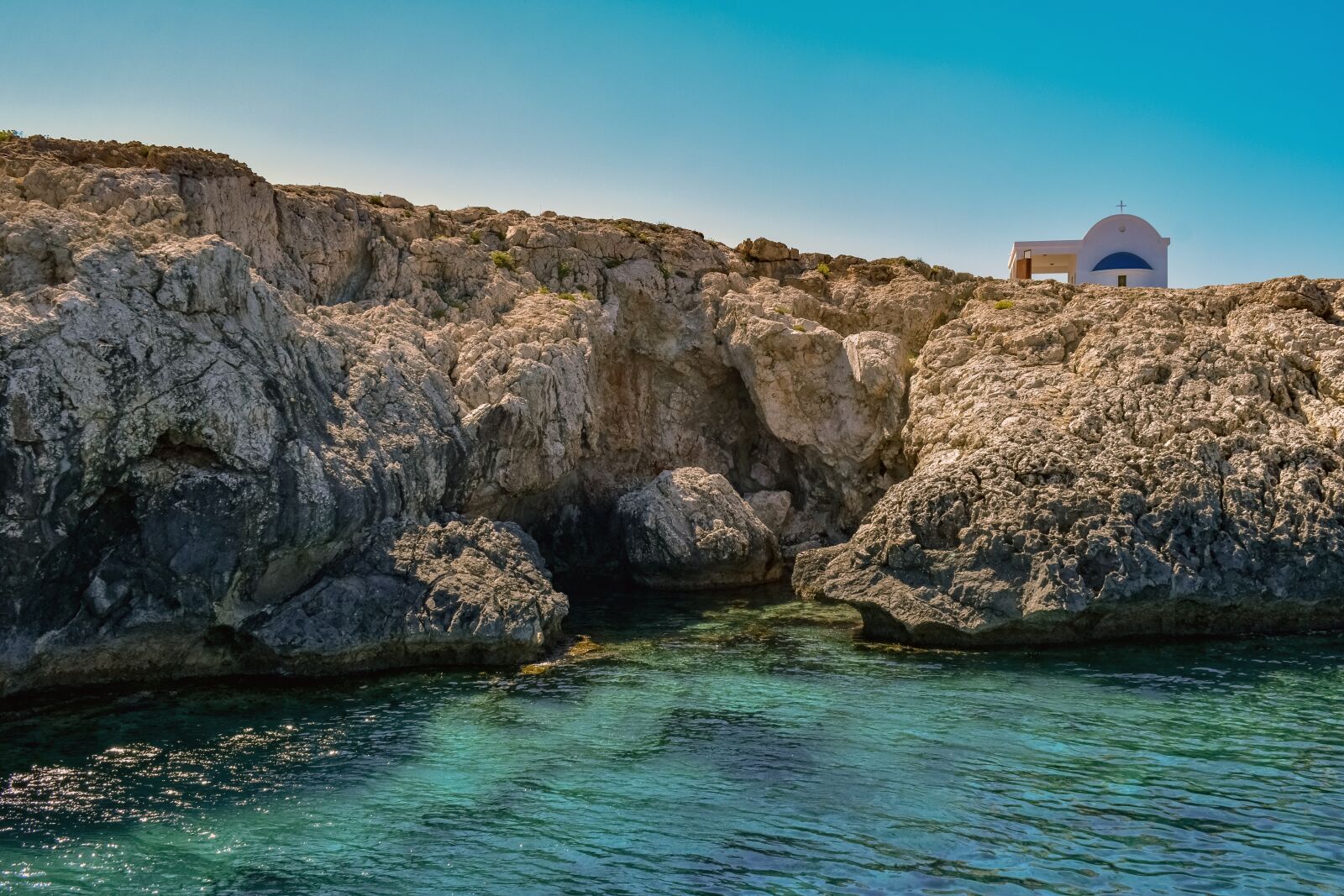Nikon D3300 sample photo. Rocky coast, cliff, church photography