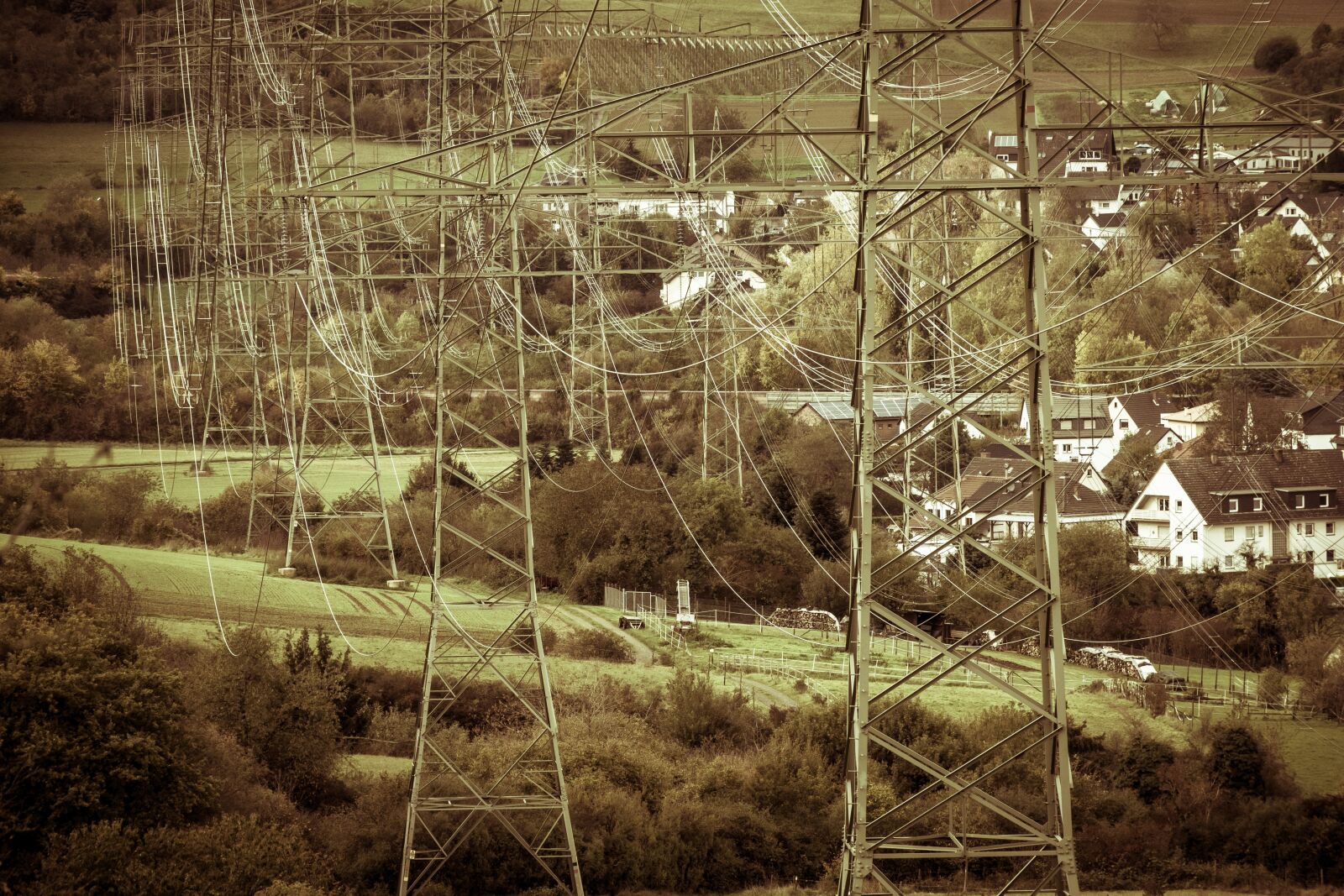 Canon PowerShot G3 X sample photo. Power poles, power generation photography