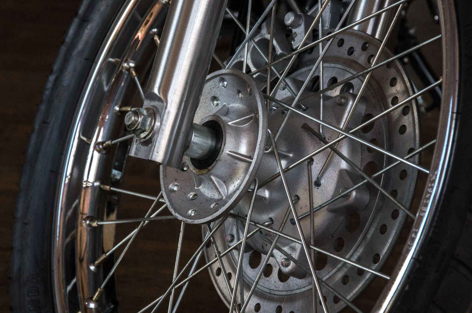 Pentax K-50 sample photo. Motorcycle rim, spoke wheels photography