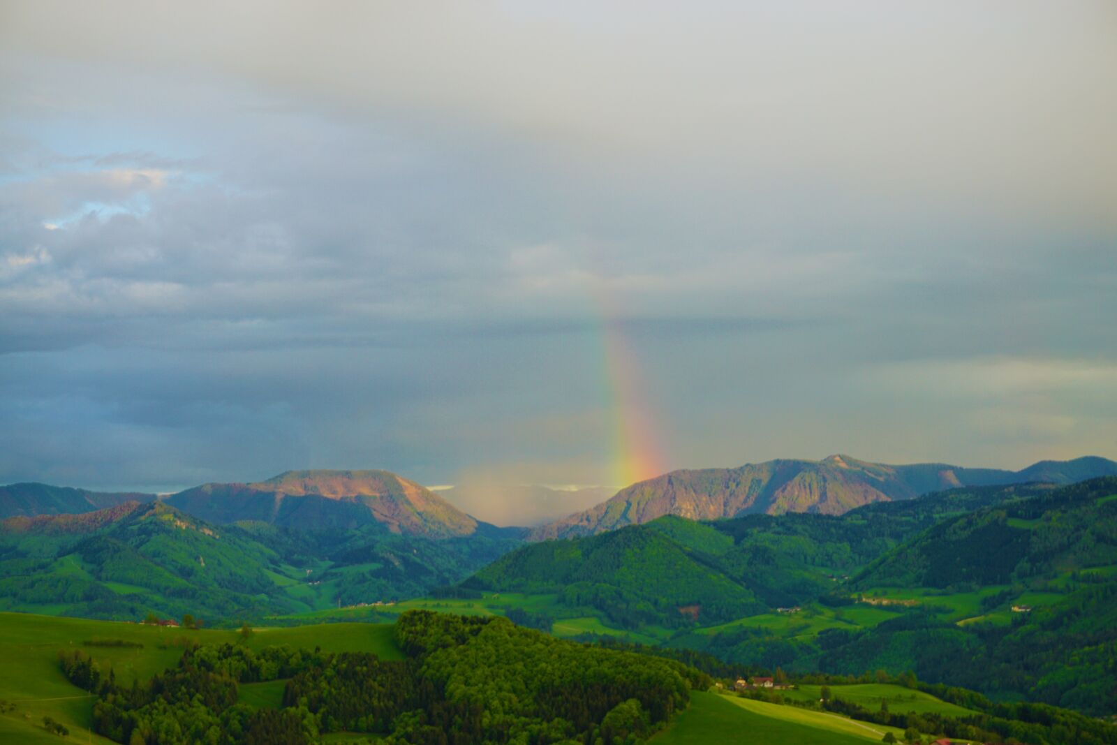 Sony a6000 sample photo. Rainbow, landscape, mountains photography