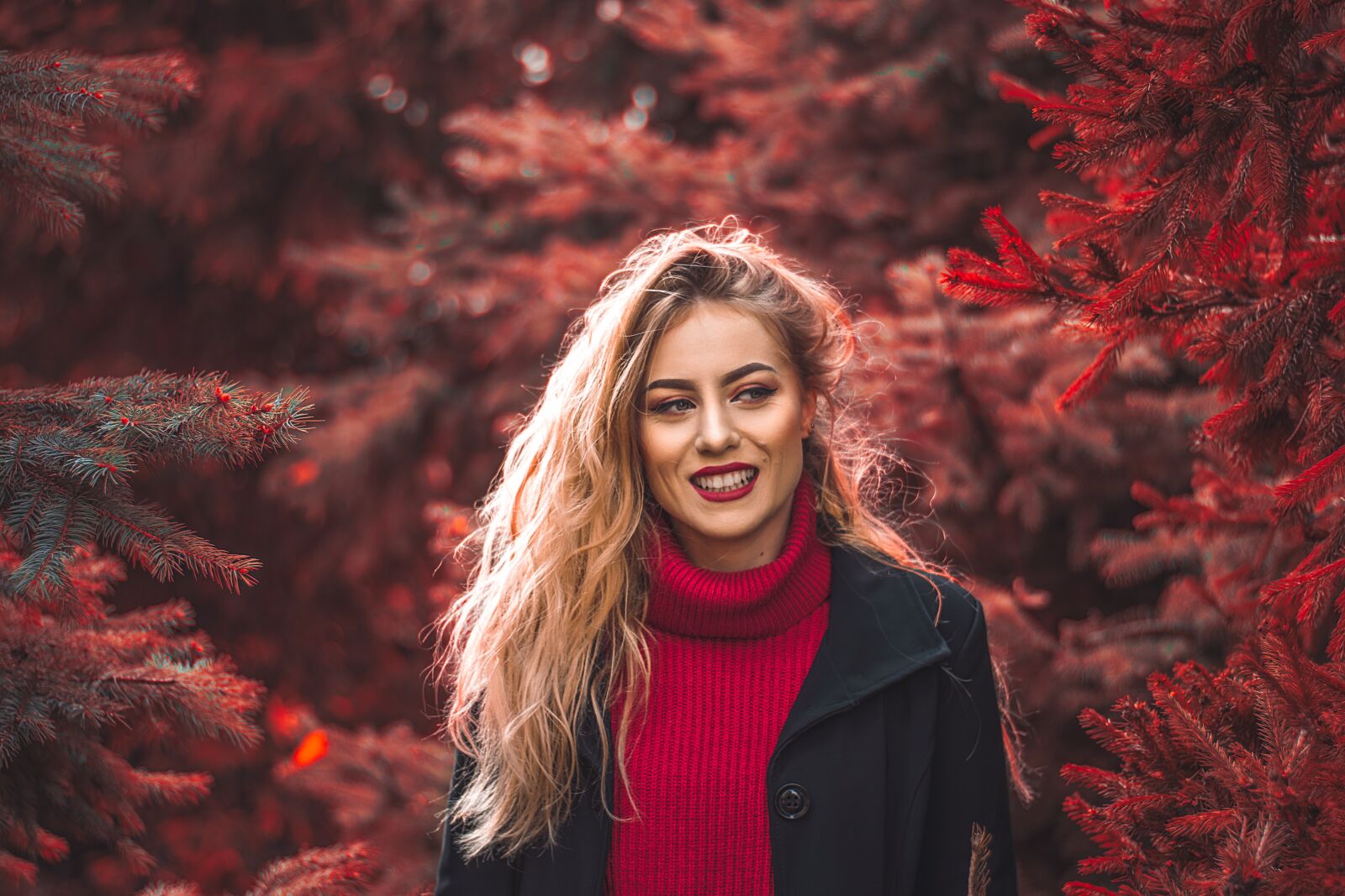Nikon D3400 sample photo. Portrait, autumn, red photography