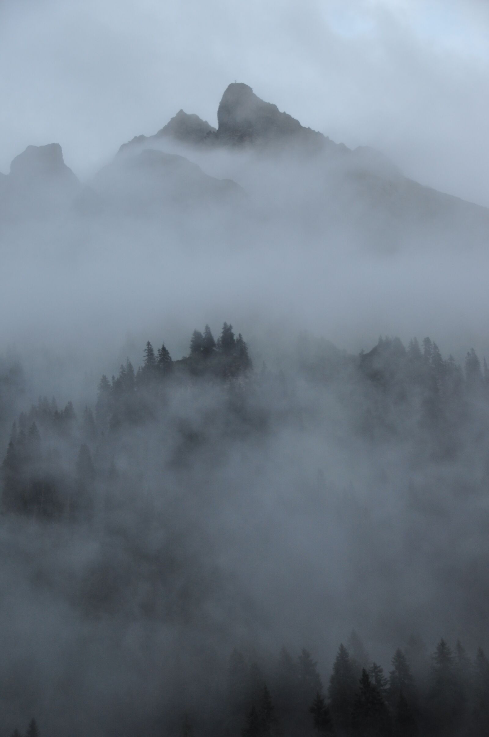 Nikon D5000 sample photo. Fog, clouds, mountains photography