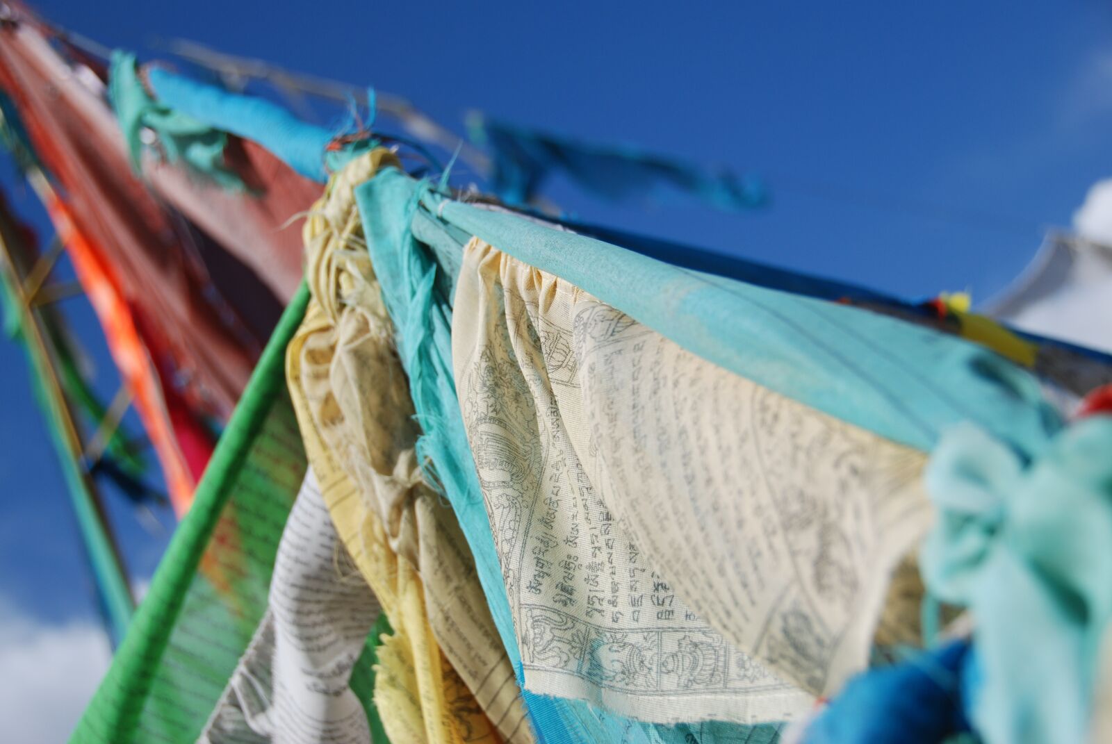 Nikon D80 sample photo. Flags, buddhism, prayer photography