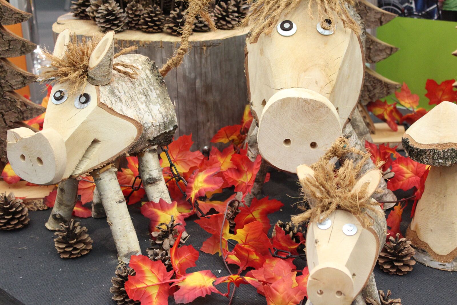 Canon EOS 600D (Rebel EOS T3i / EOS Kiss X5) sample photo. Autumn, pigs, wood photography