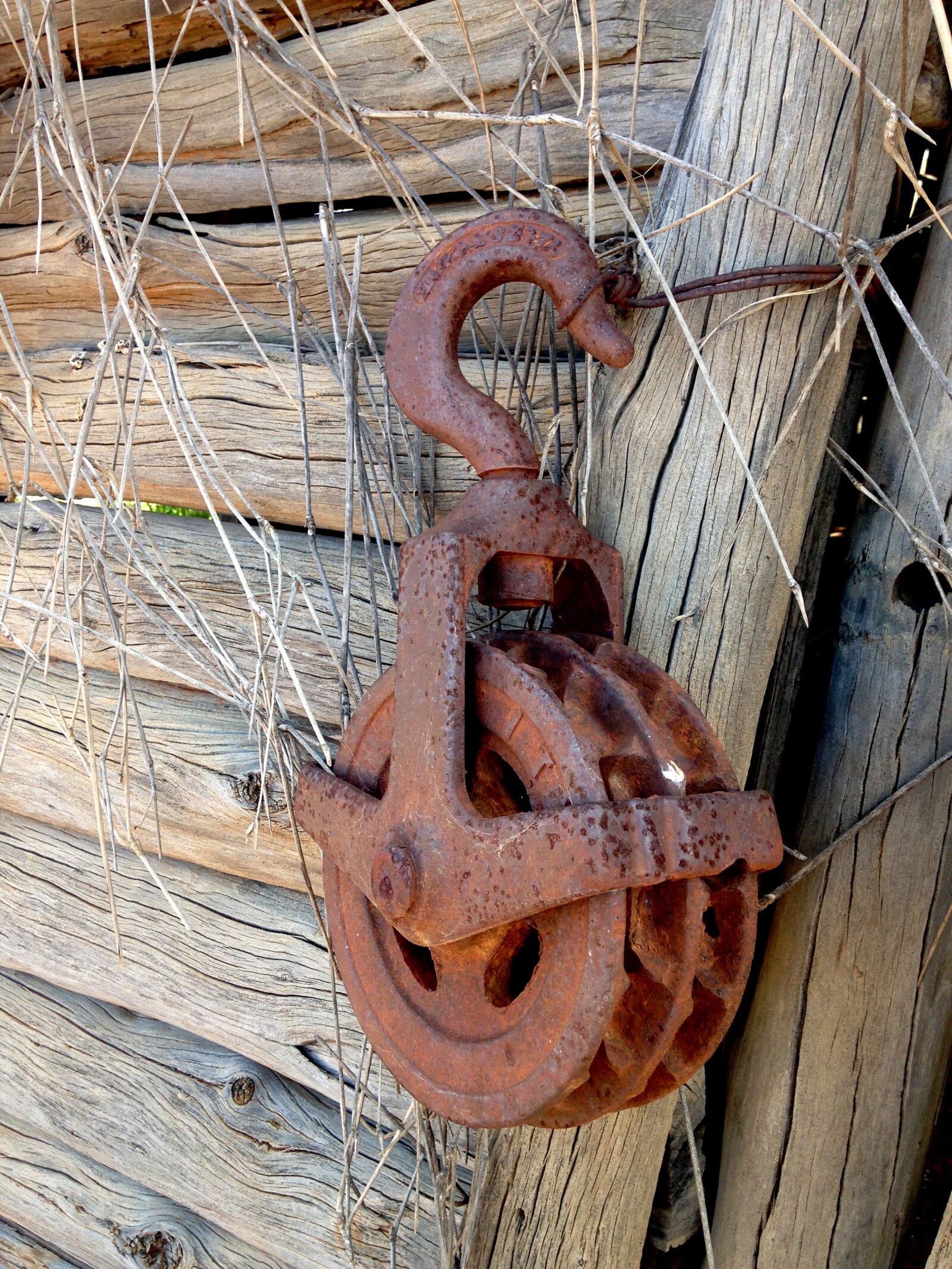 iPhone 5c back camera 4.12mm f/2.4 sample photo. Abstract, hook, old, rusty photography