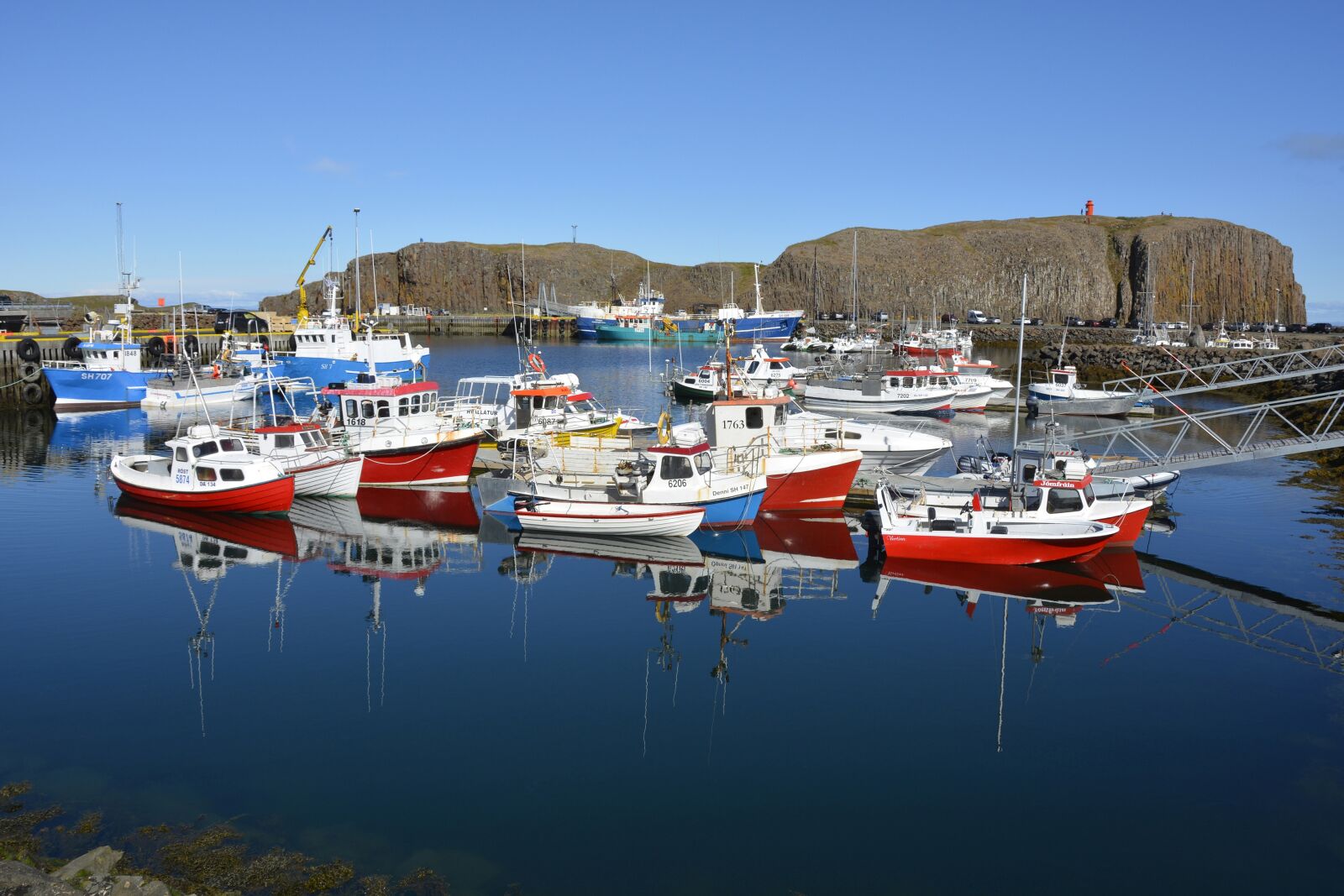 Nikon D7100 sample photo. Stykkishólmur, port, ships photography