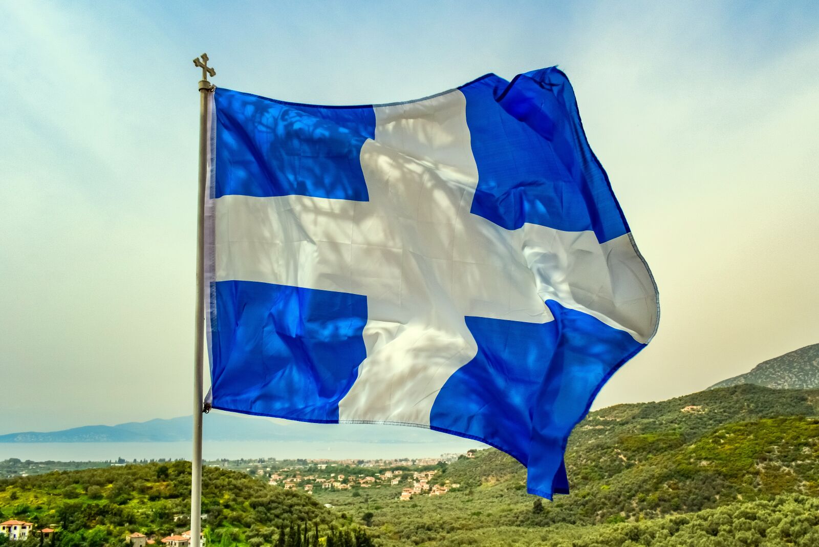 Nikon D3300 sample photo. Flag, greek flag, greece photography
