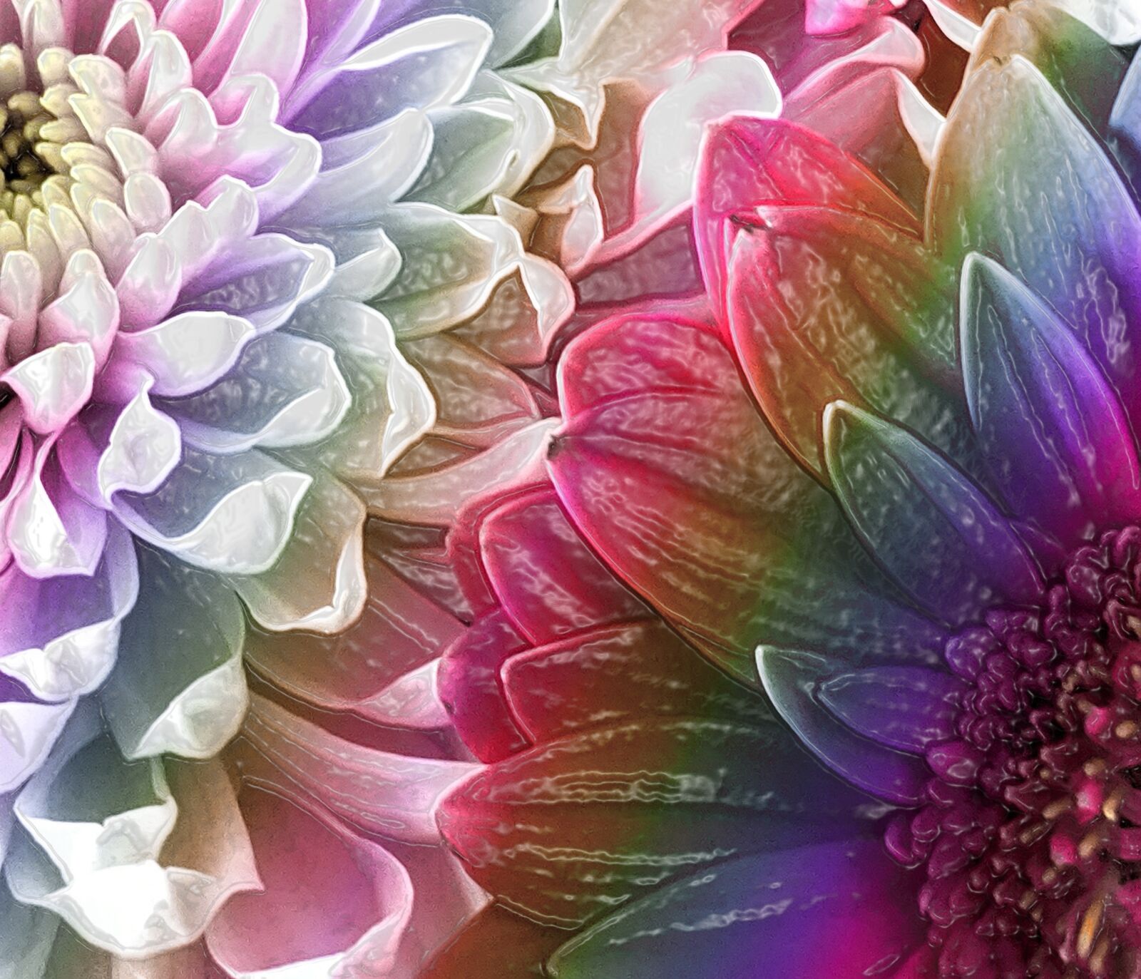 Google Pixel sample photo. Painting, flowers, rainbow photography