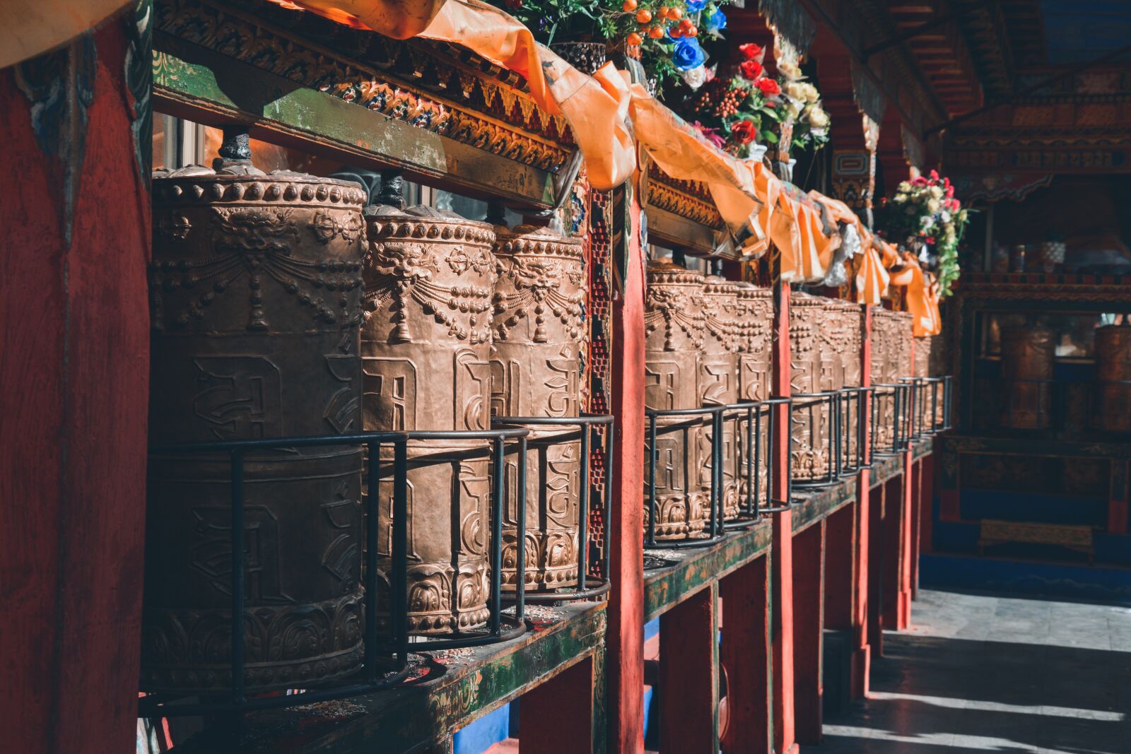 Nikon D5200 sample photo. Tibet, temple, prayer wheel photography