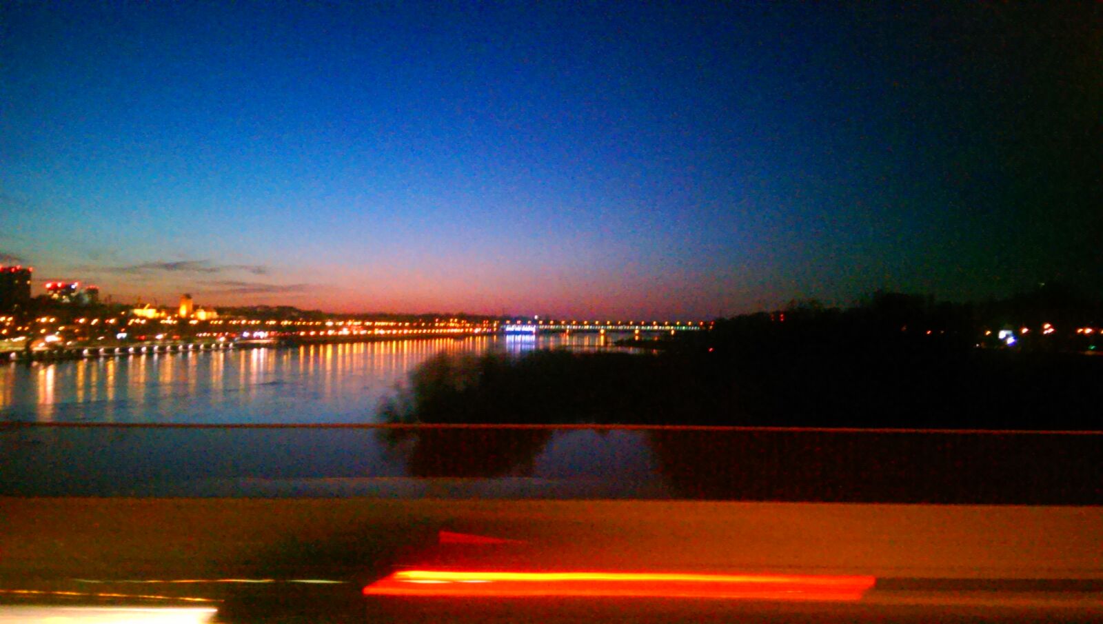 HTC ONE MINI sample photo. Bridge, lights, river, sky photography