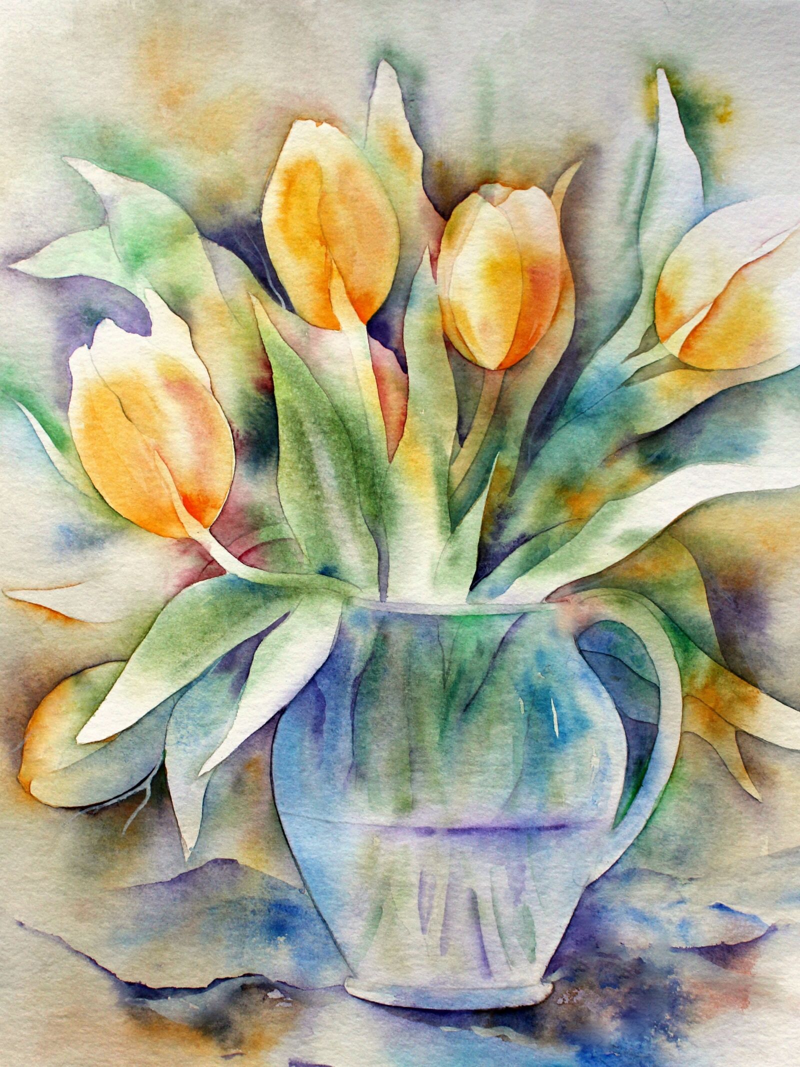 Canon EOS 1300D (EOS Rebel T6 / EOS Kiss X80) sample photo. Tulips, easter, watercolour photography