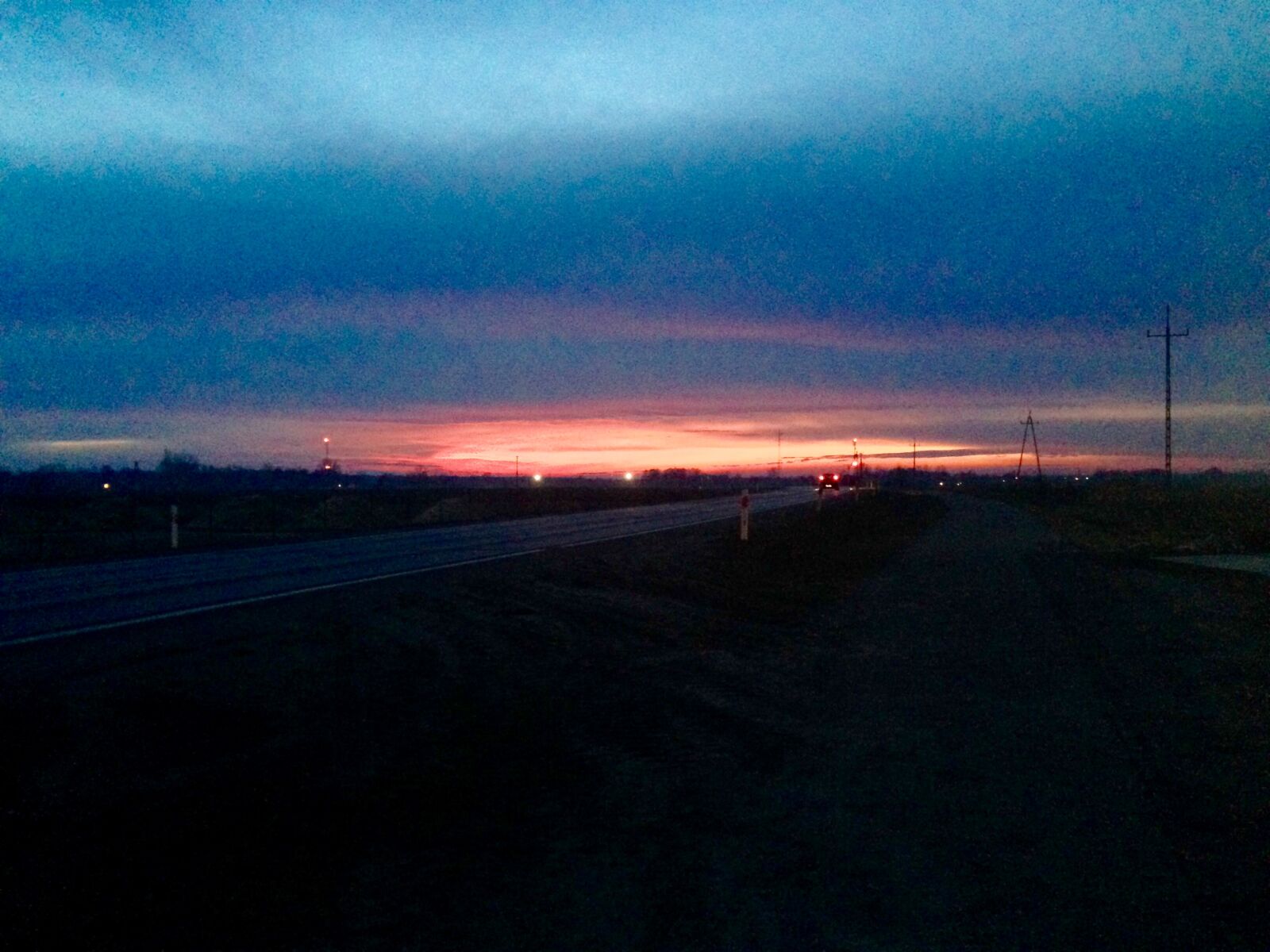 Apple iPhone 5 sample photo. Landscape, road, sunset photography