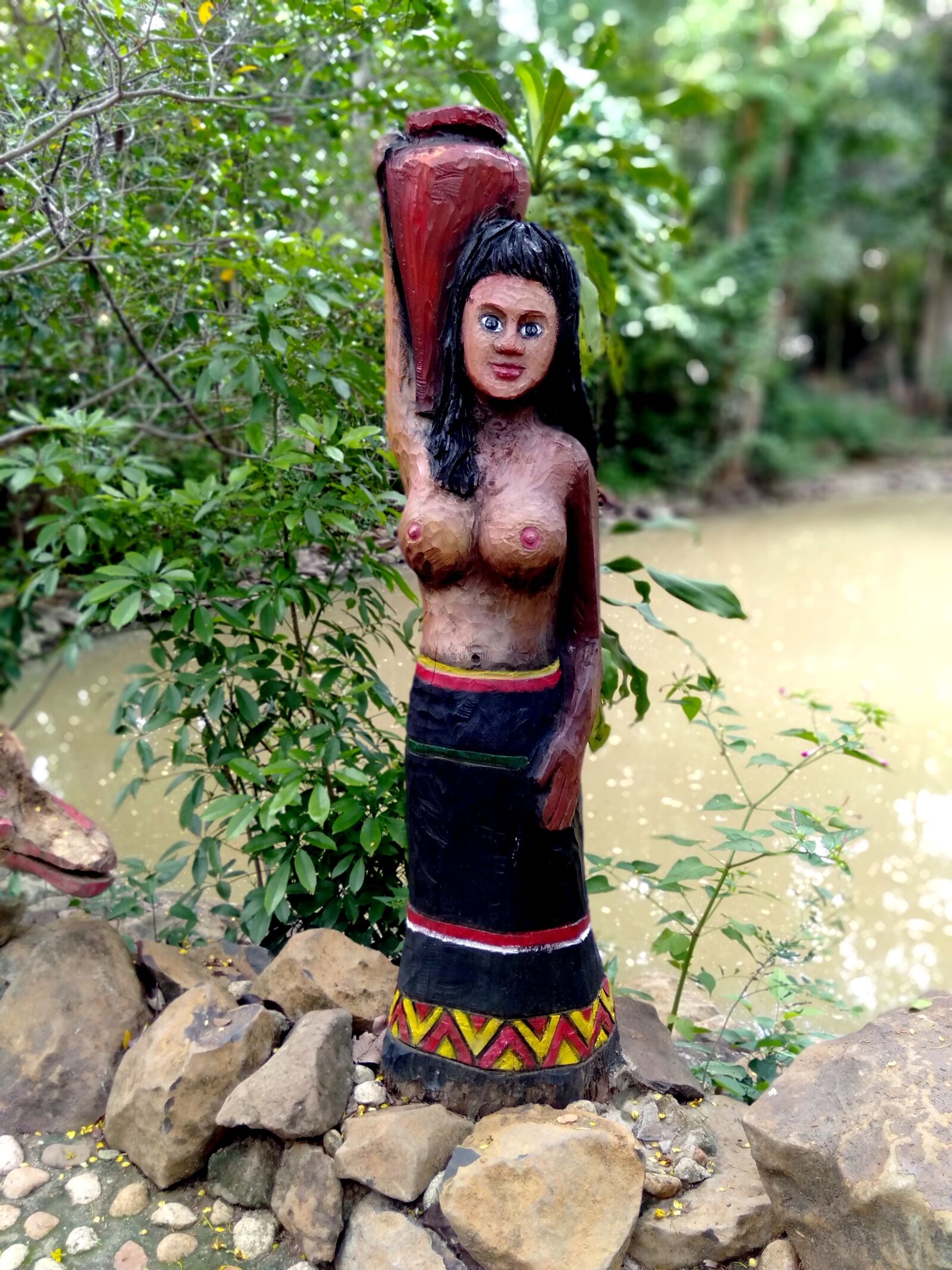 OPPO A3S sample photo. Wooden statues, sculptures, carvings photography