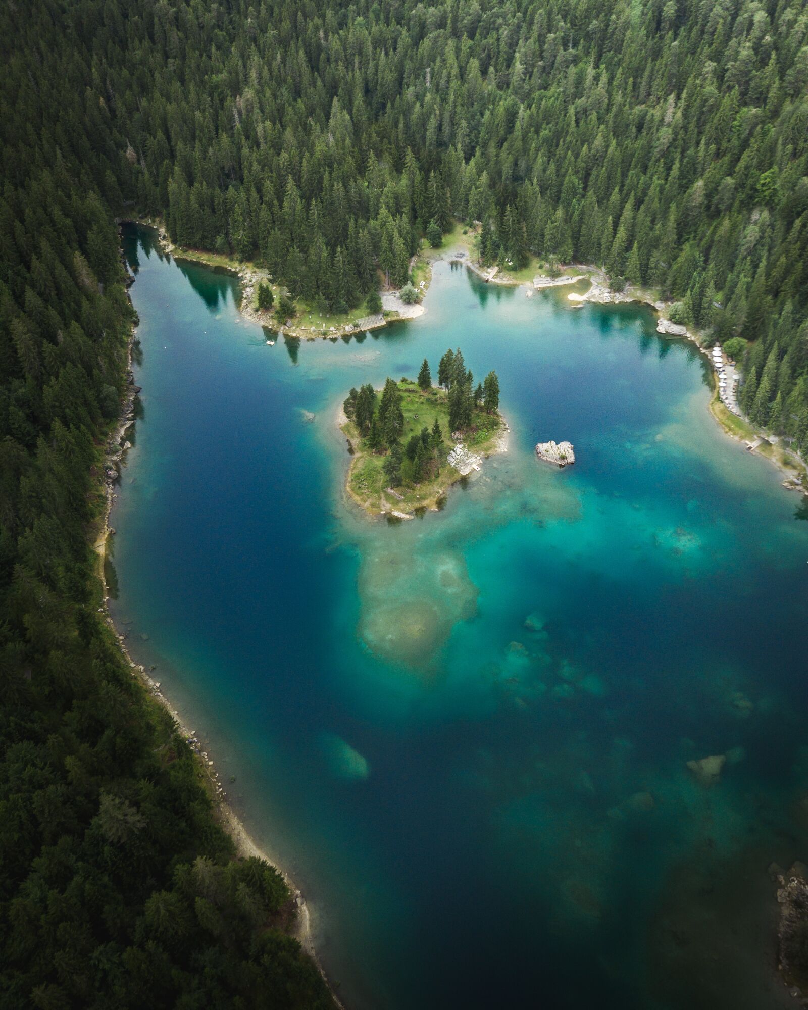 DJI FC220 sample photo. Lake, island, nature photography