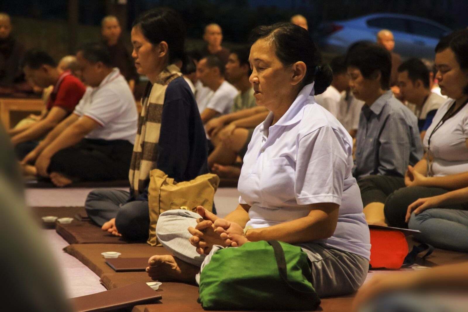 Canon EF 24-105mm F4L IS USM sample photo. Meditation, group meditation, meditating photography