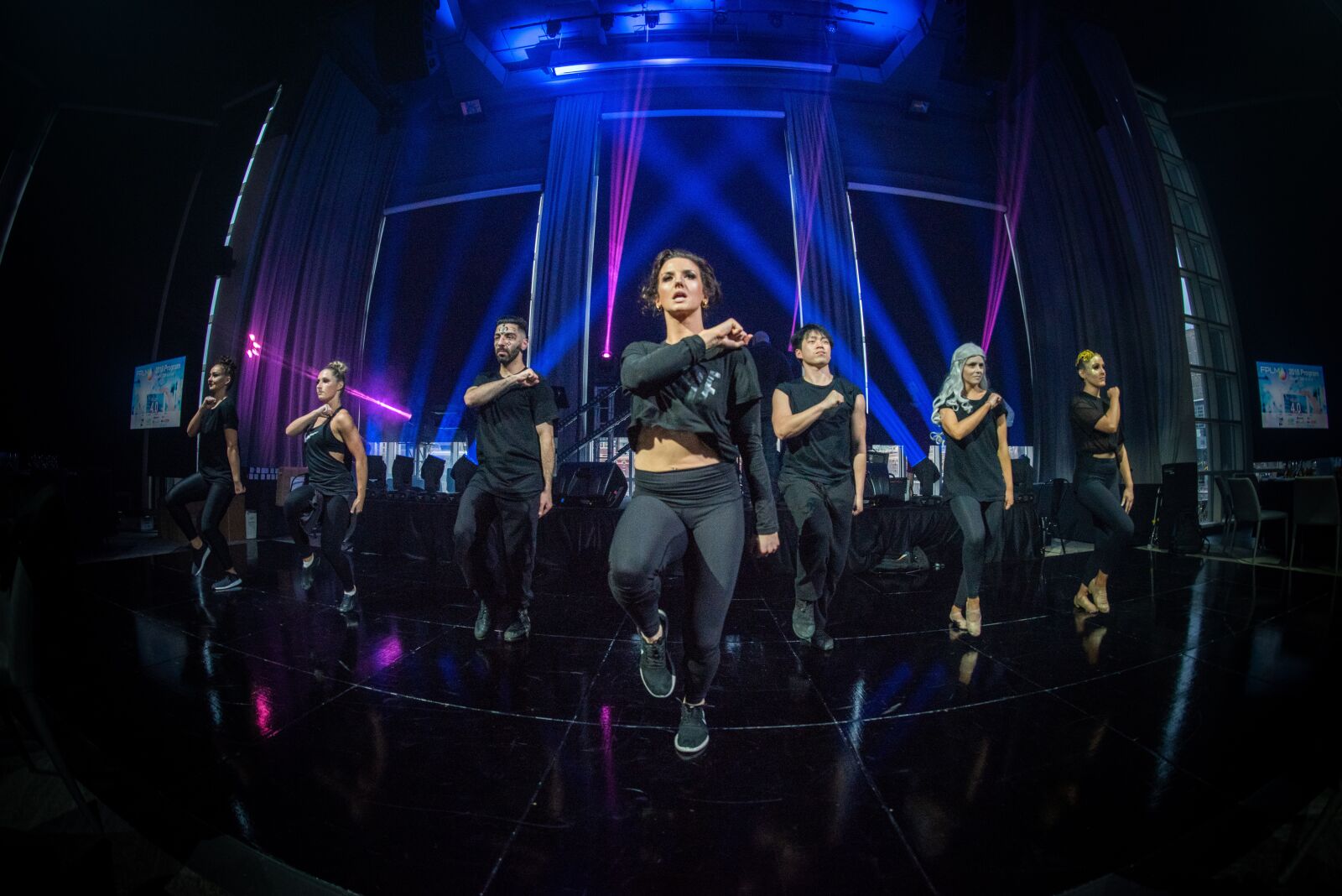 Nikon D810 sample photo. Dancers, venue, fisheye photography