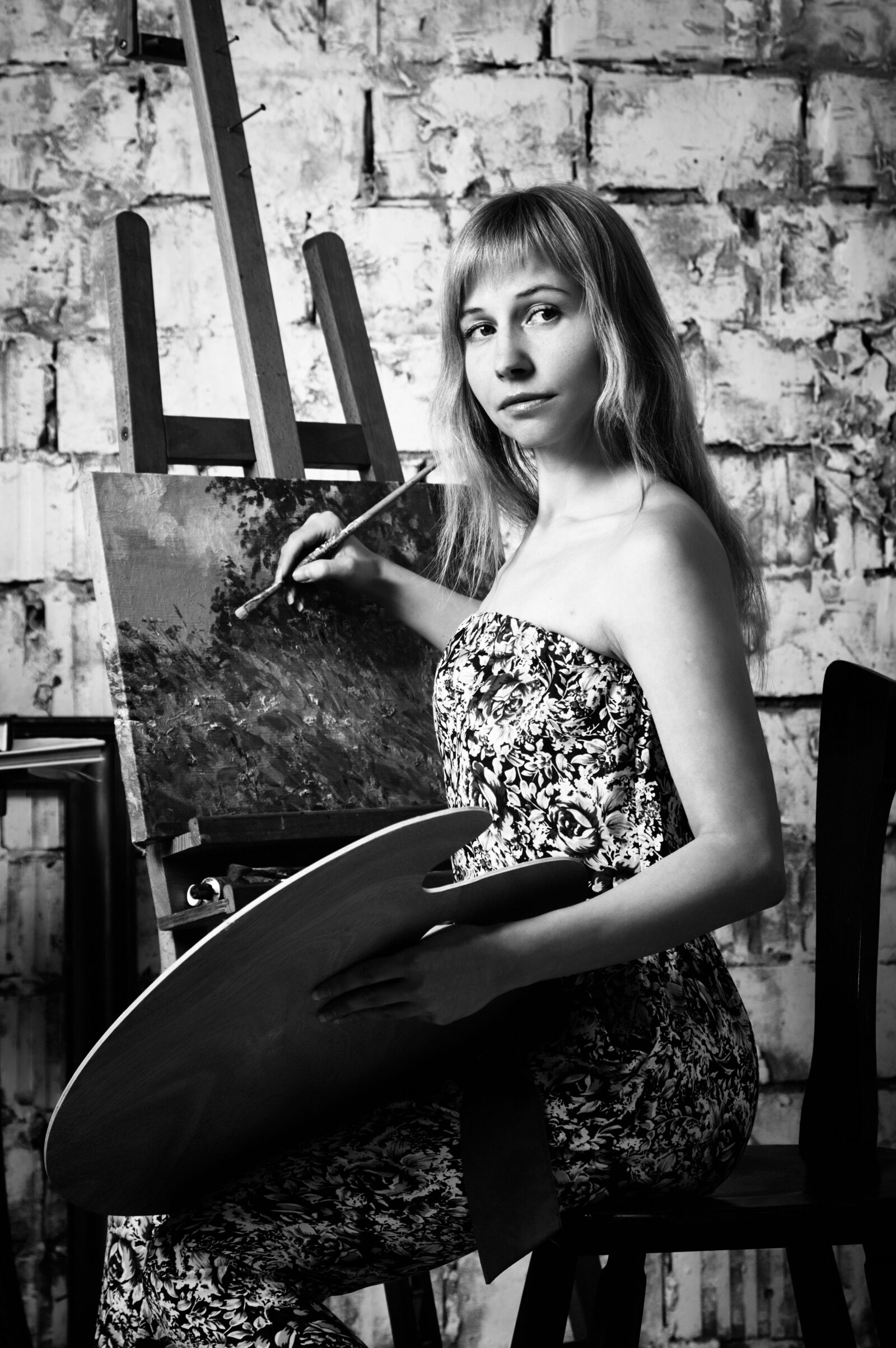 Canon EOS 5D Mark II sample photo. Artist, easel, canvas photography