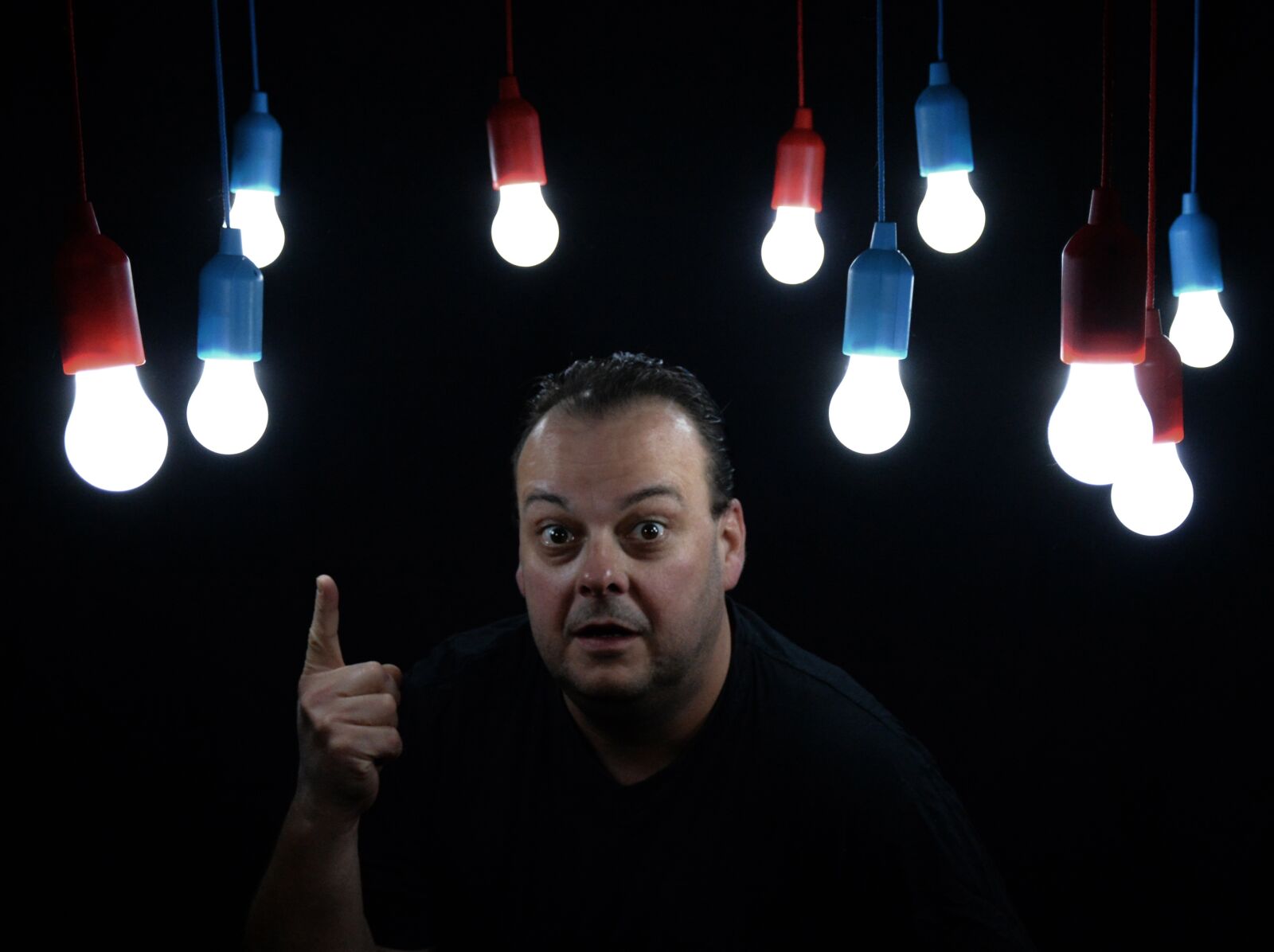 Nikon D5200 sample photo. Light bulbs, pears, man photography