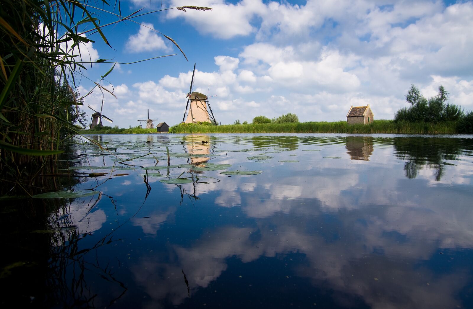Pentax K-5 sample photo. Kinderdijk, mill, water photography