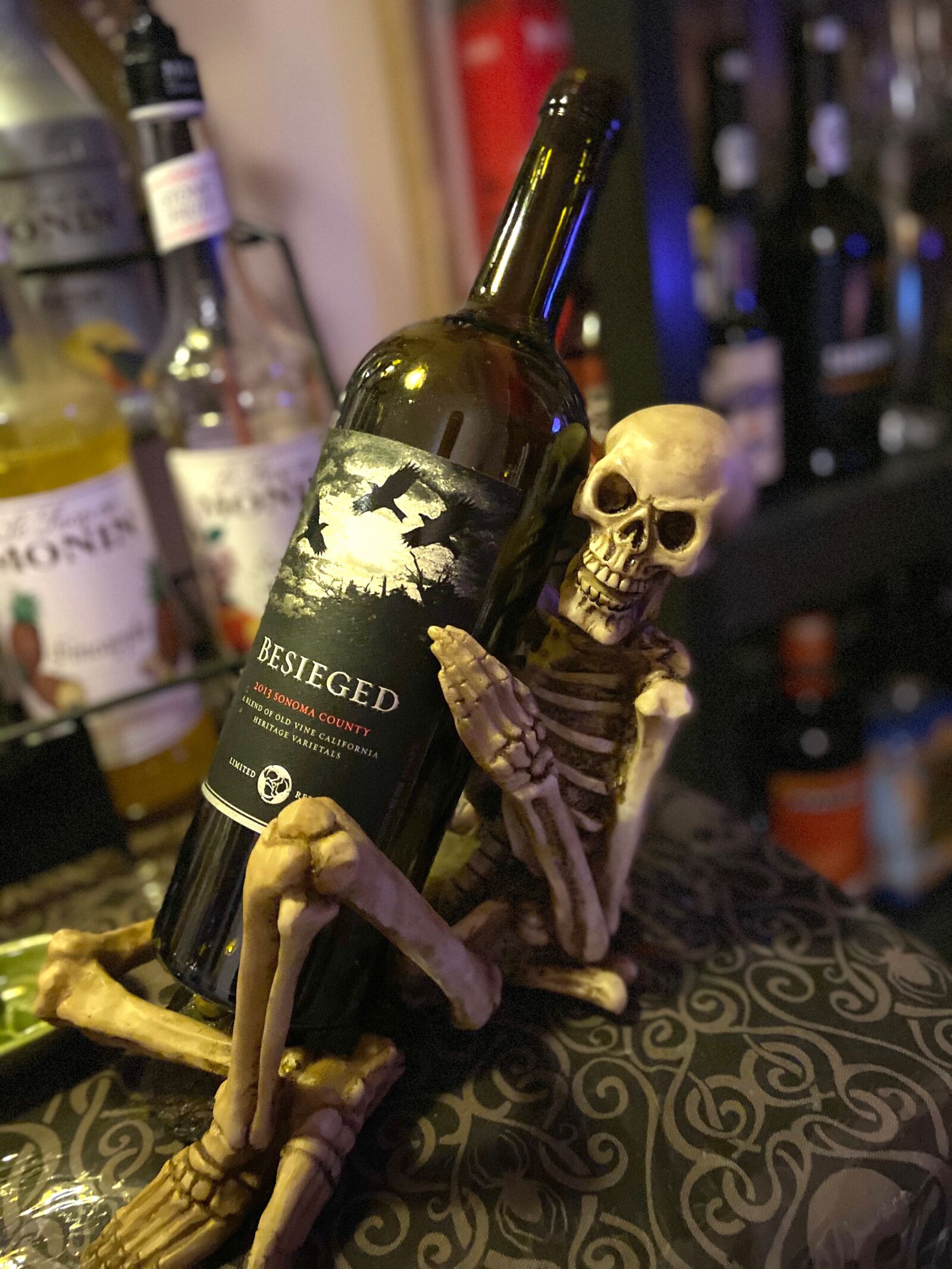 Apple iPhone 11 sample photo. Halloween, wine, decorations photography