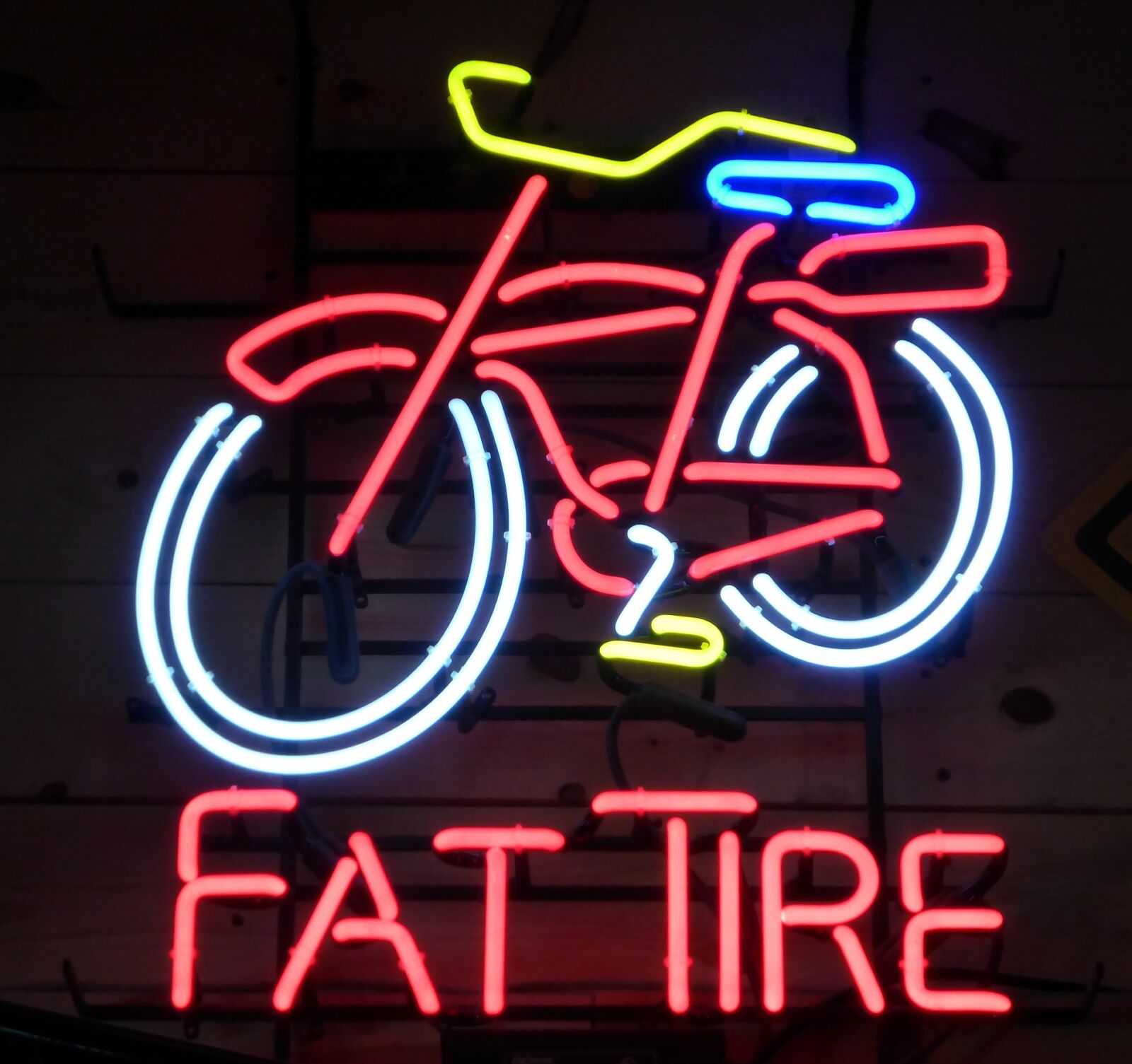 Panasonic Lumix DMC-ZS30 (Lumix DMC-TZ40) sample photo. Bicycle, neon, lighting photography