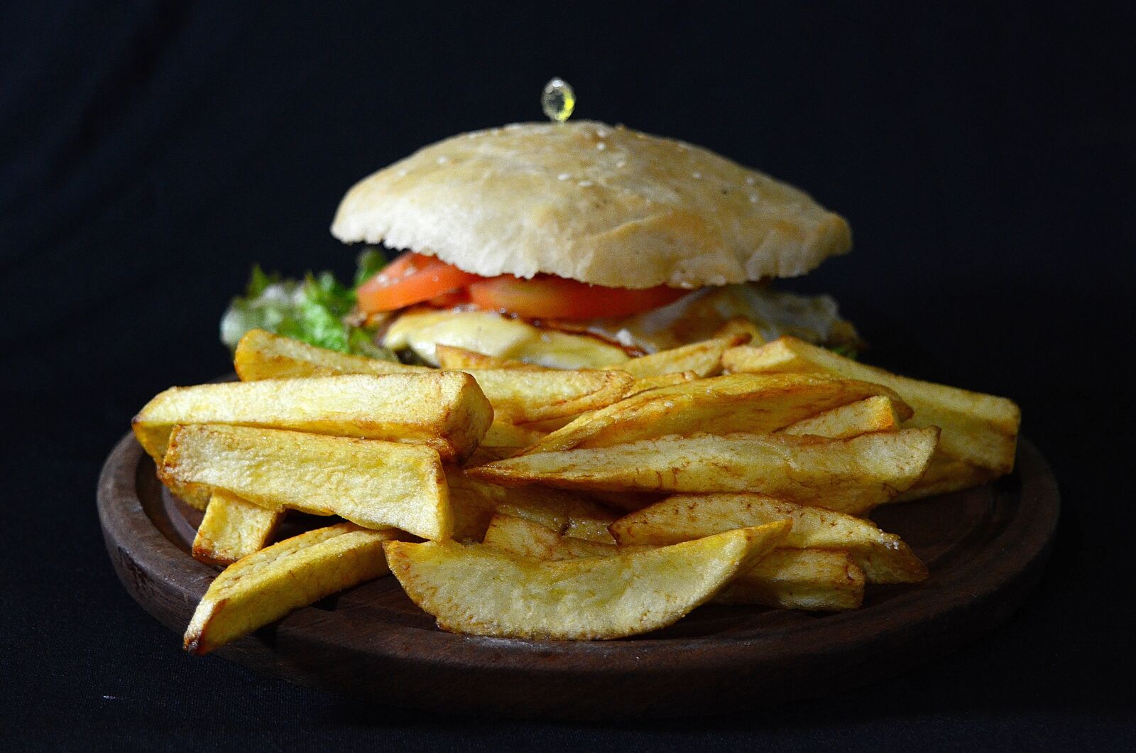 Nikon D5100 sample photo. Burger, french fries, food photography