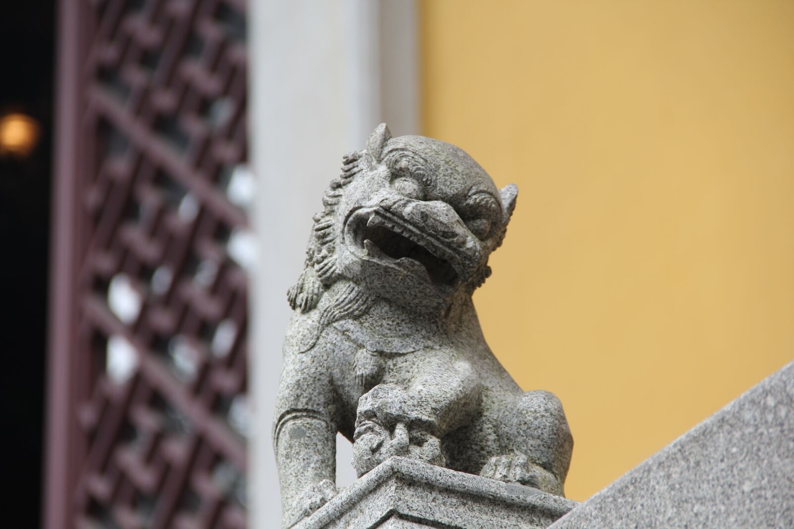 Canon EF-S 18-135mm F3.5-5.6 IS sample photo. Stone lion, cute, interesting photography