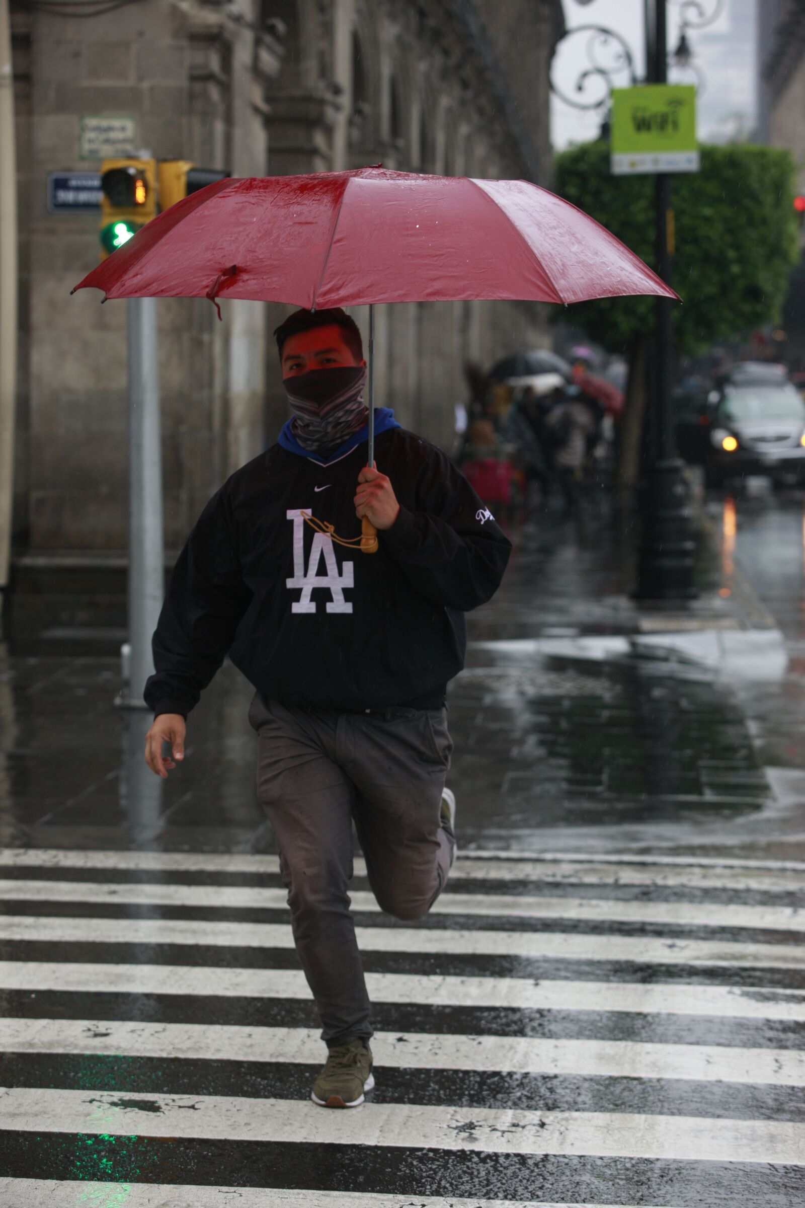 Canon EOS-1Ds Mark III sample photo. Umbrella, rain, run photography