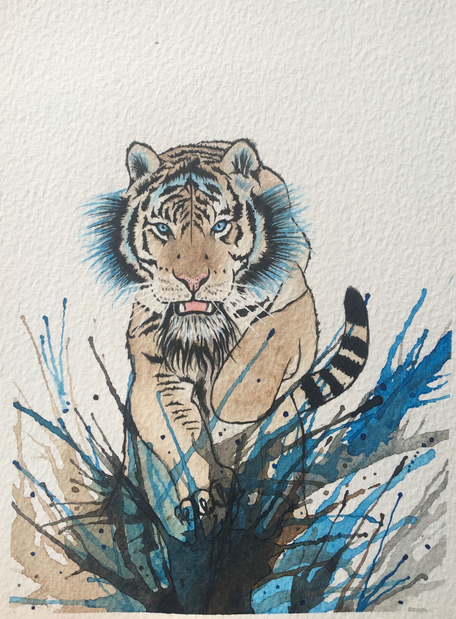 Apple iPhone 6s sample photo. Tiger, watercolor, art photography
