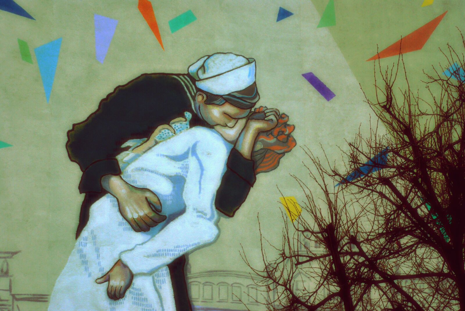 Sony Alpha DSLR-A230 sample photo. Couple, grafitti, history, kiss photography