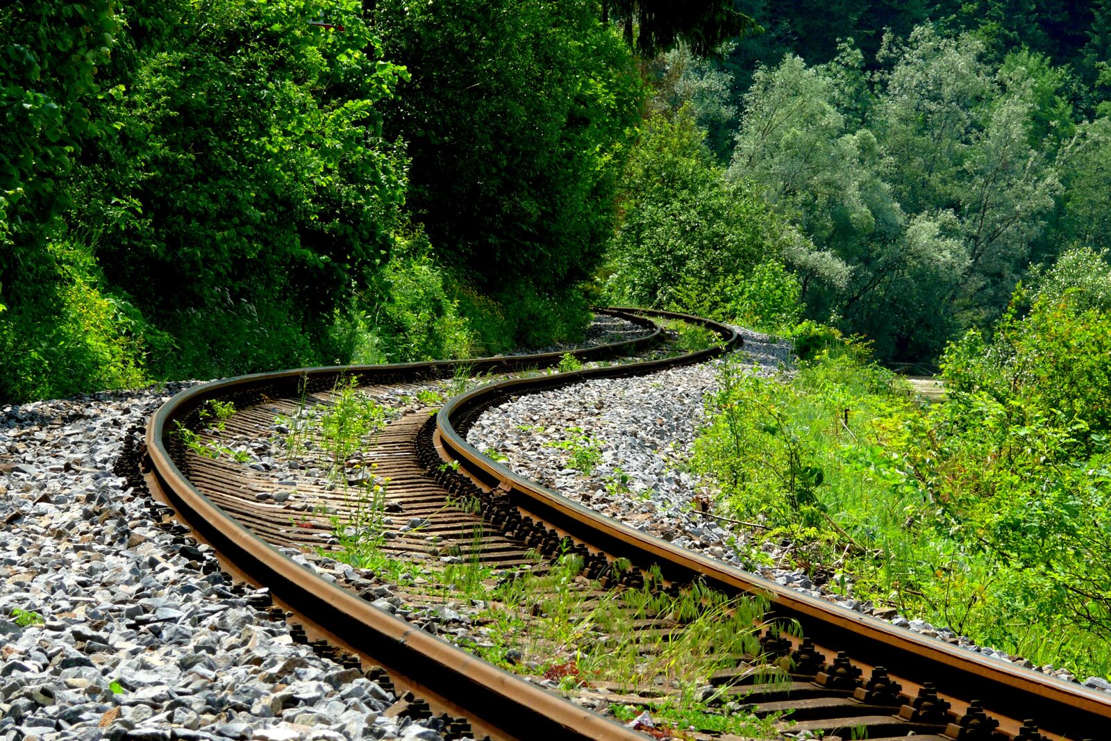 Panasonic DMC-FZ50 sample photo. Track, railway, turn photography