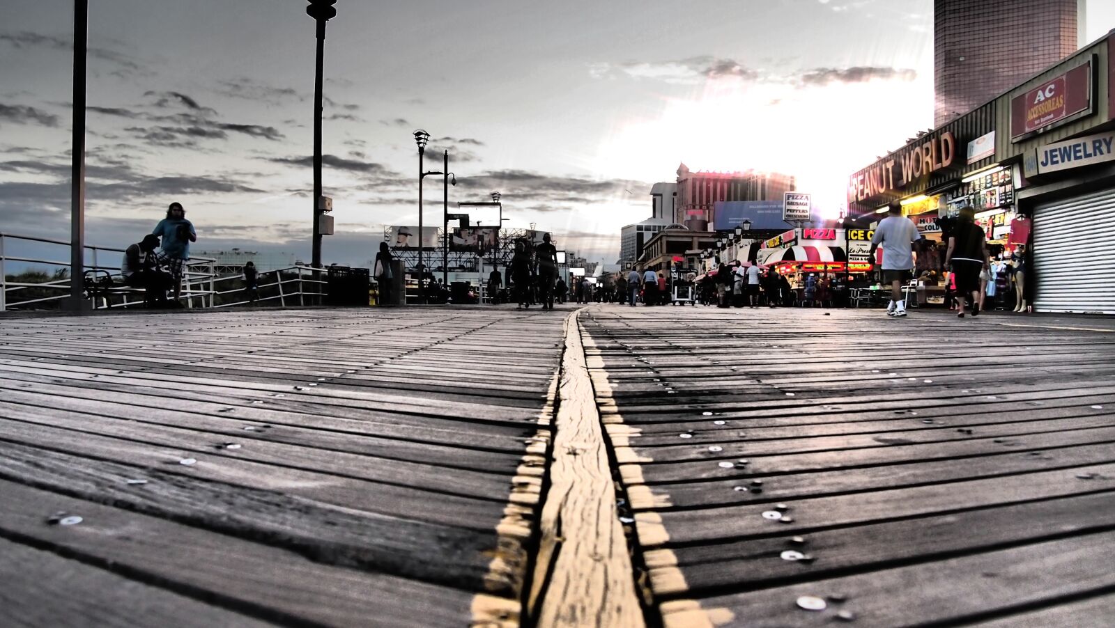 Olympus PEN E-PL3 sample photo. Atlantic city, sky, boardwalk photography